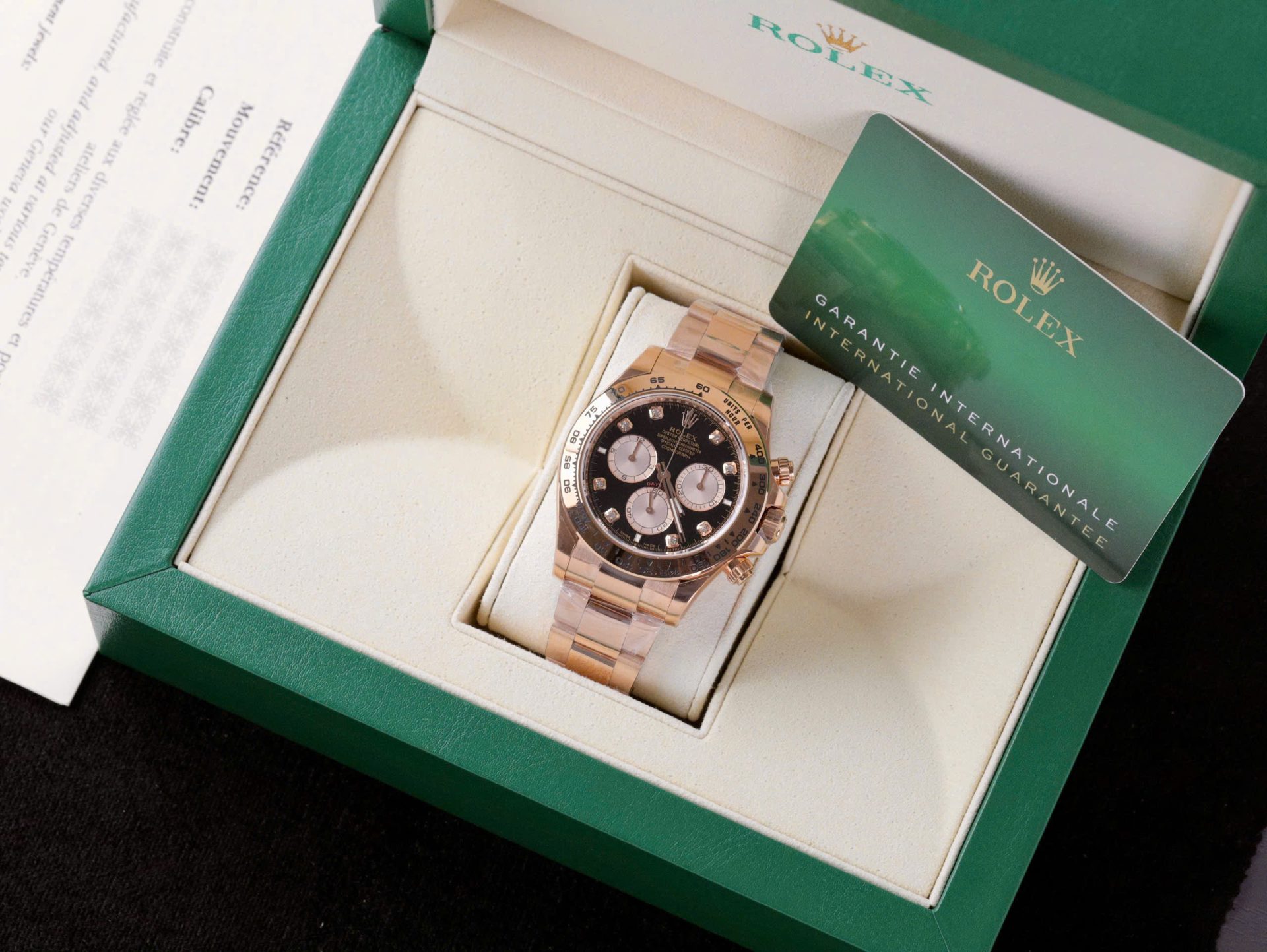 Rolex Daytona 126505 Rose Gold Best Replica Watch Black Dial 40mm