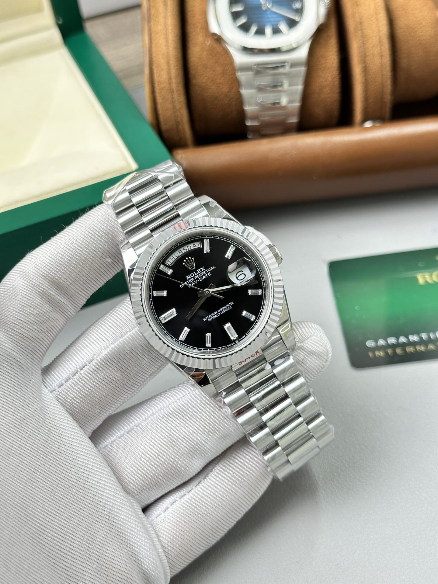Rolex Day-Date 228236 Replica Wathc Weight 167gr Black Dial GM Factory 40mm
