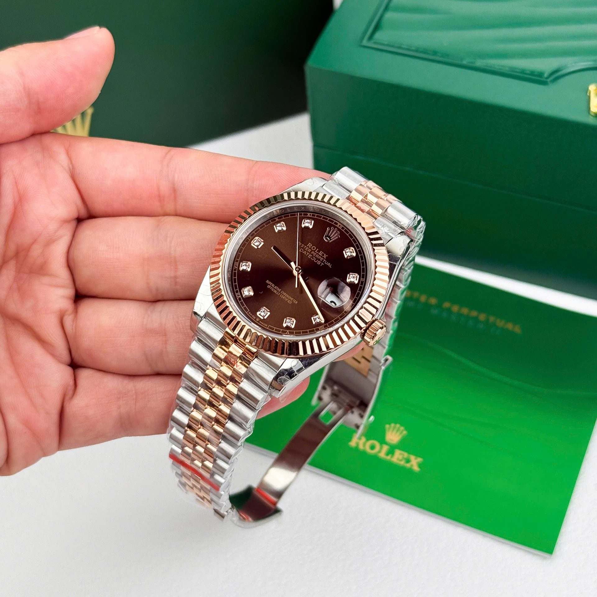 Rolex DateJust 126331 Replica Watch Dial Chocolate Jubilee Strap 41mm