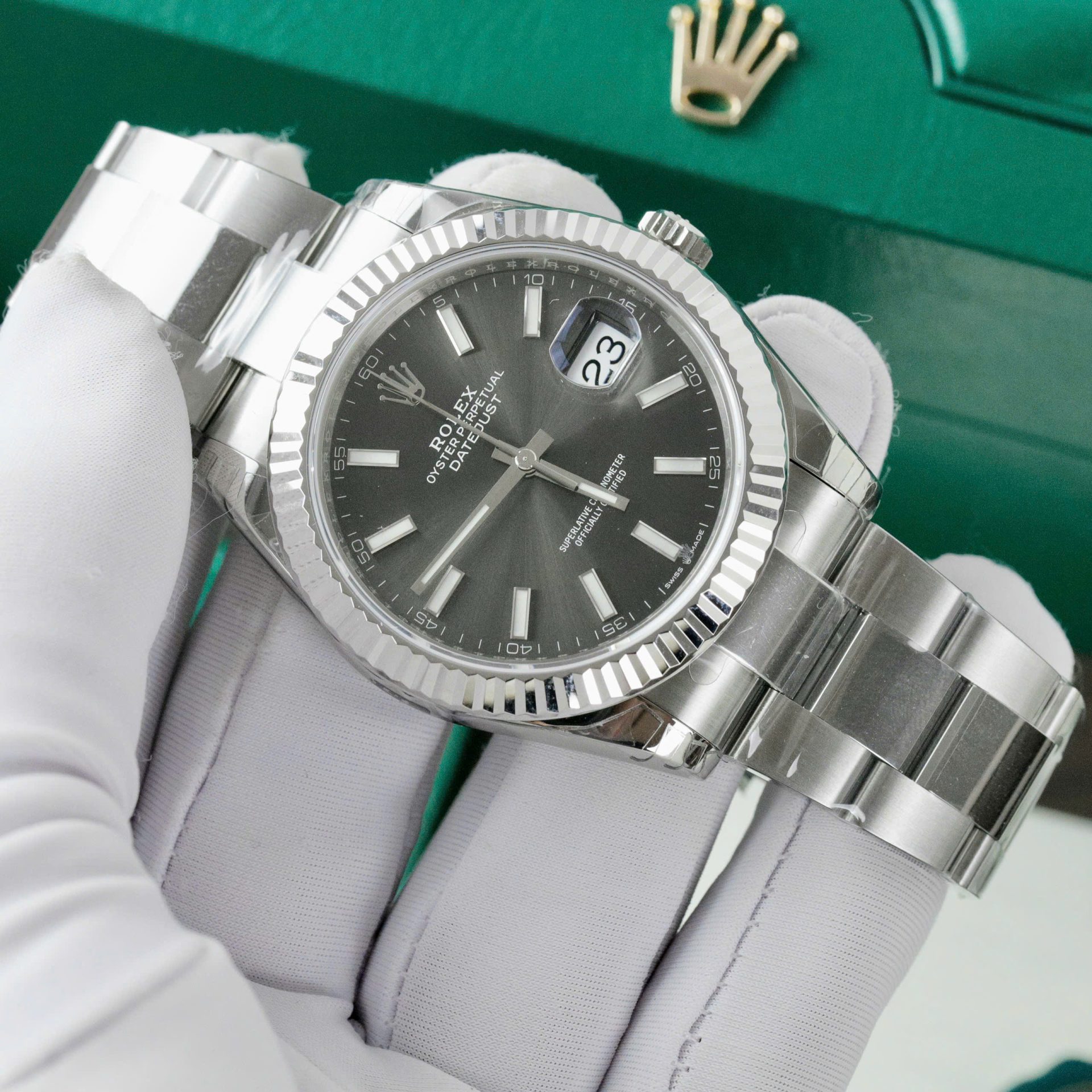 Rolex DateJust 126334 Replica Watch Gray Dial Oyster Strap VS Factory 41mm