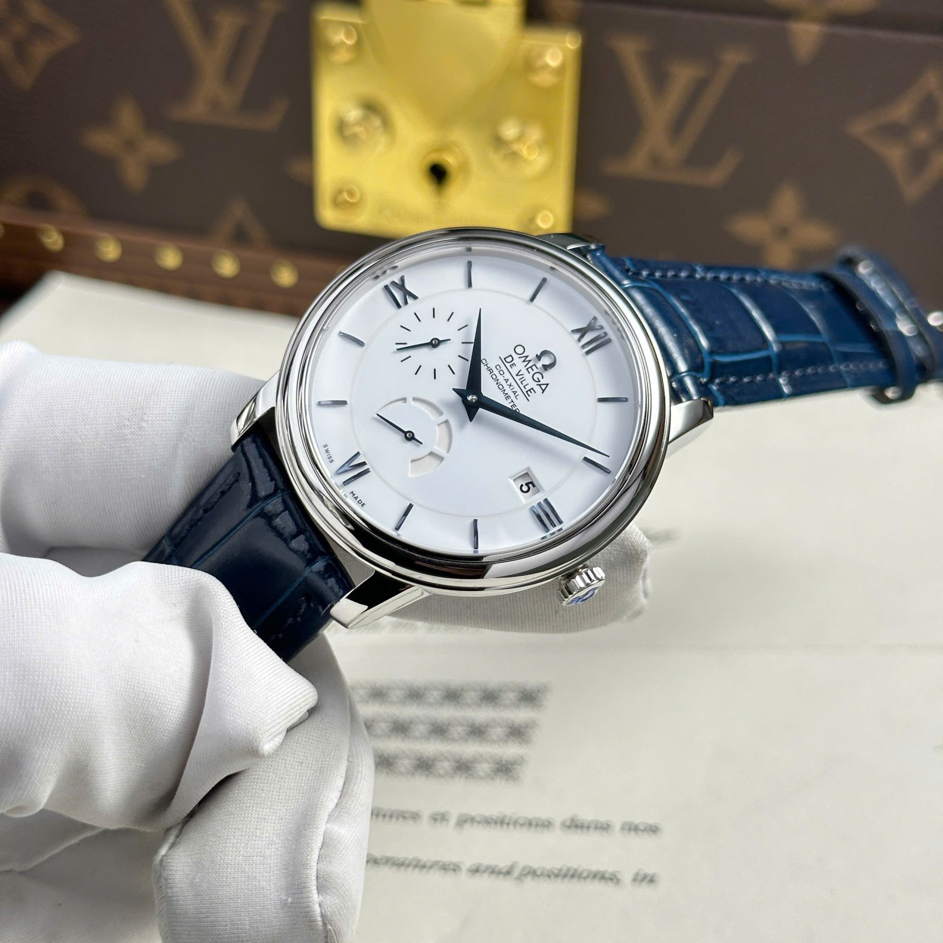 Omega Replica Watch De Ville Prestige Power Reserve White Dial 39.5mm