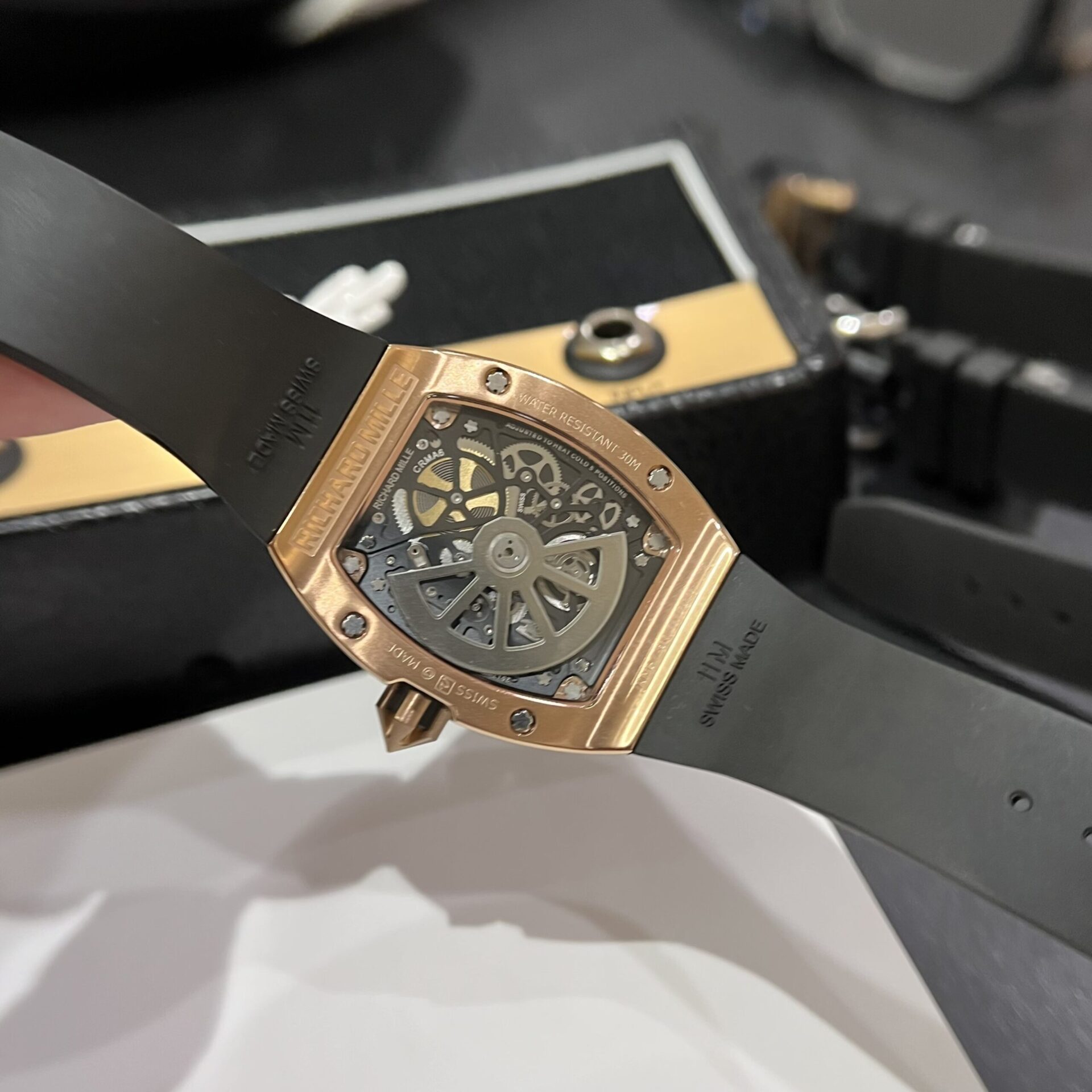 Richard Mille RM67-01 Replica Watch Rose Gold Rubber Strap 40mm