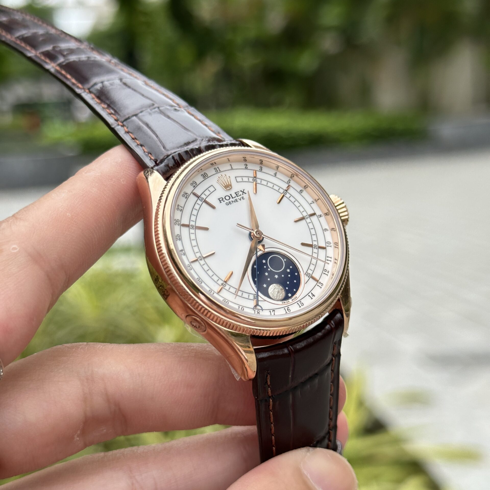 Rolex Replica 1:1 Watch Cellini Moonphase 50535 Leather Strap 39mm