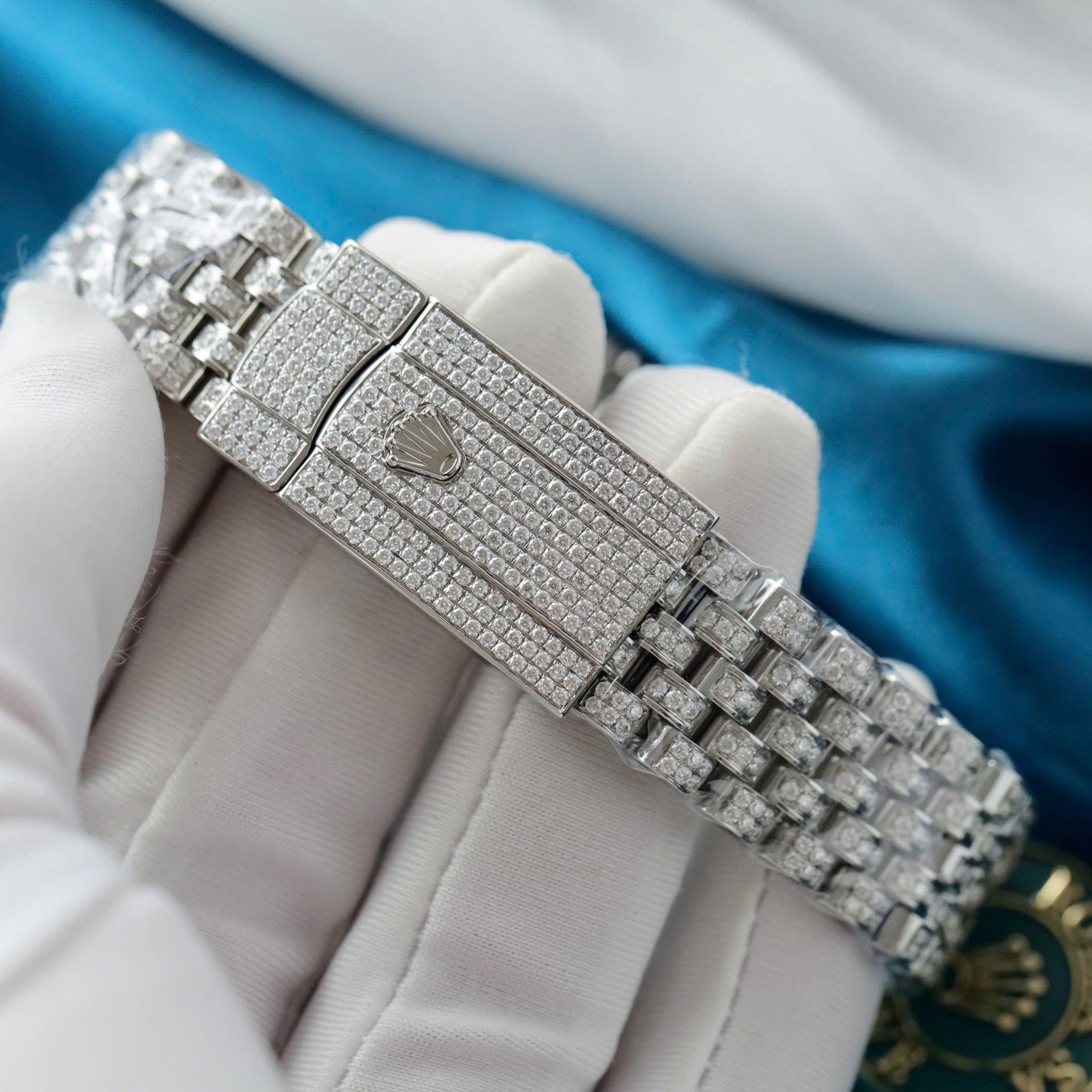 Rolex DateJust Copies Watches Ruby + Diamond Moissanite Custom 41mm