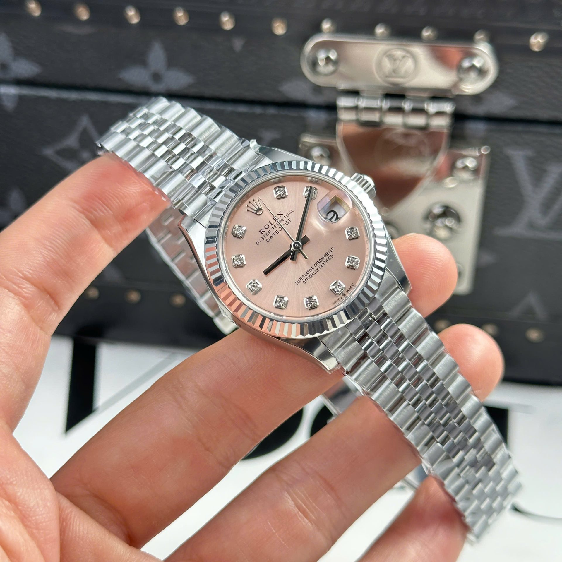 Rolex DateJust Replica Watch Dial Pink Jubilee Strap THB Factory 31mm