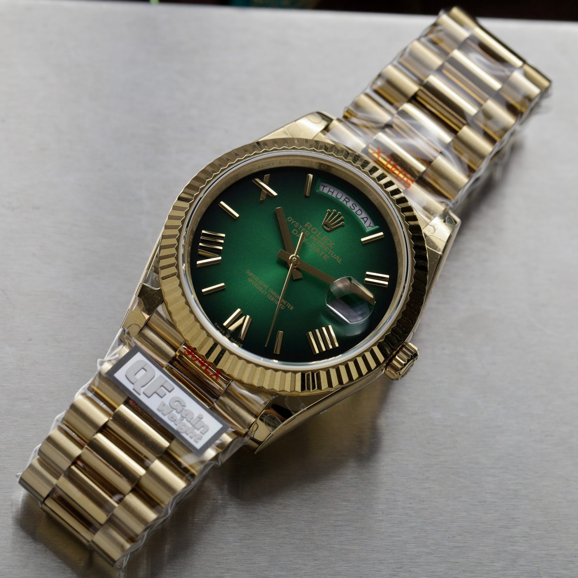 Rolex Replica Watch Day-Date 228238-0069 Green Ombre 185 Grams QF Factory 40mm