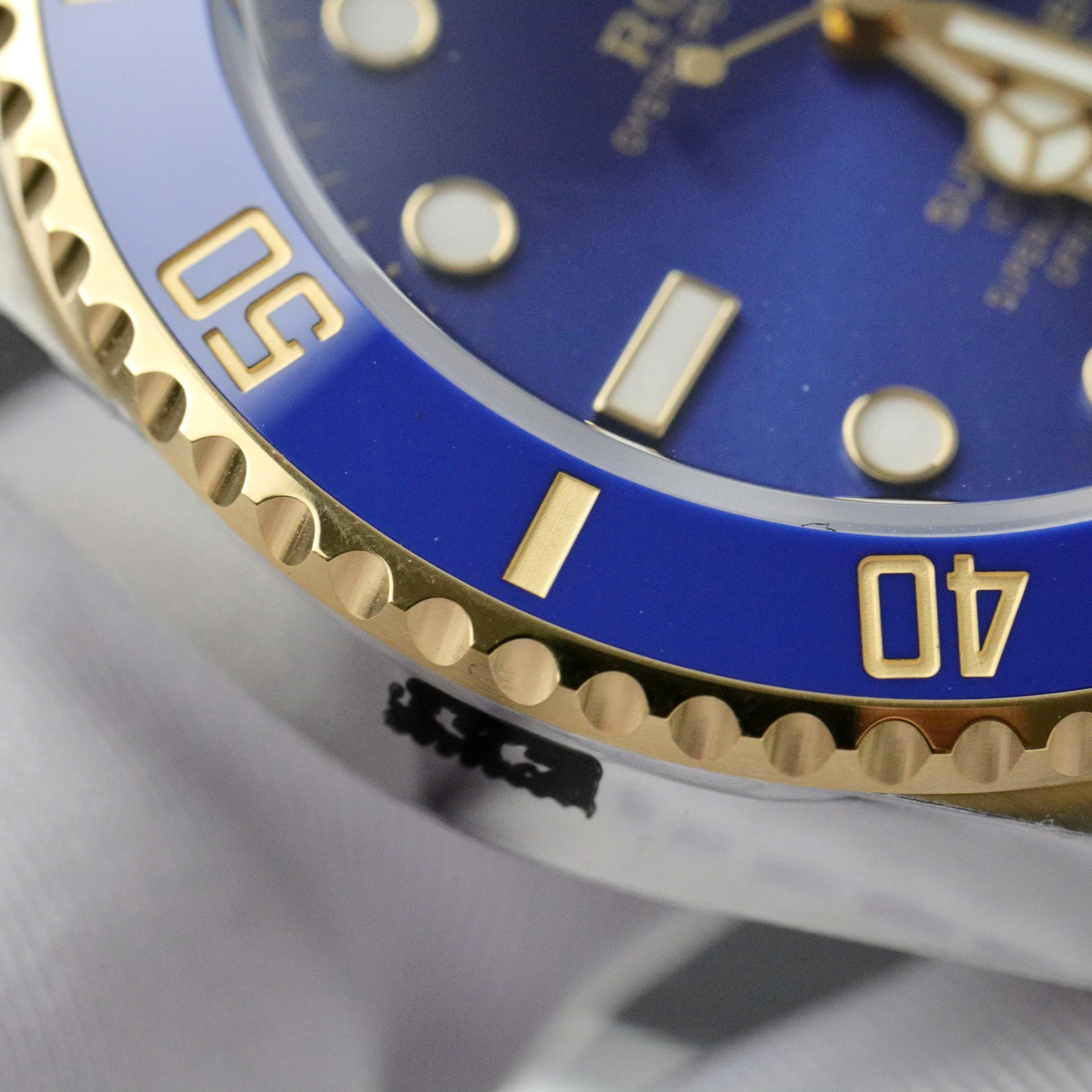Rolex Submariner Dial Blue Copies Watches Custom Gold Wrapped 40mm