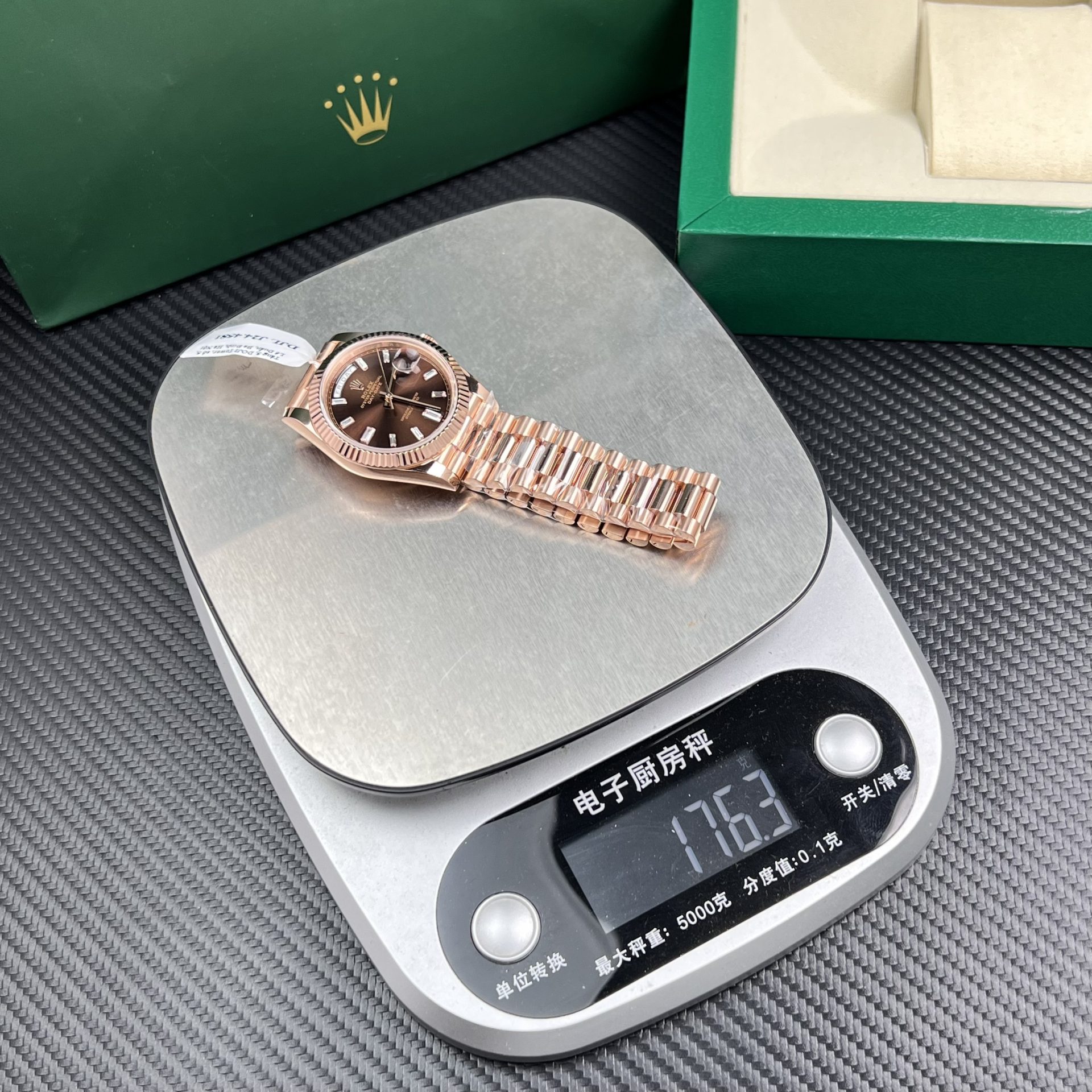 Rolex Best Replica Watch Day-Date Gold Wrapped Chocolate Dial Weight 177gram GM Factory 40mm
