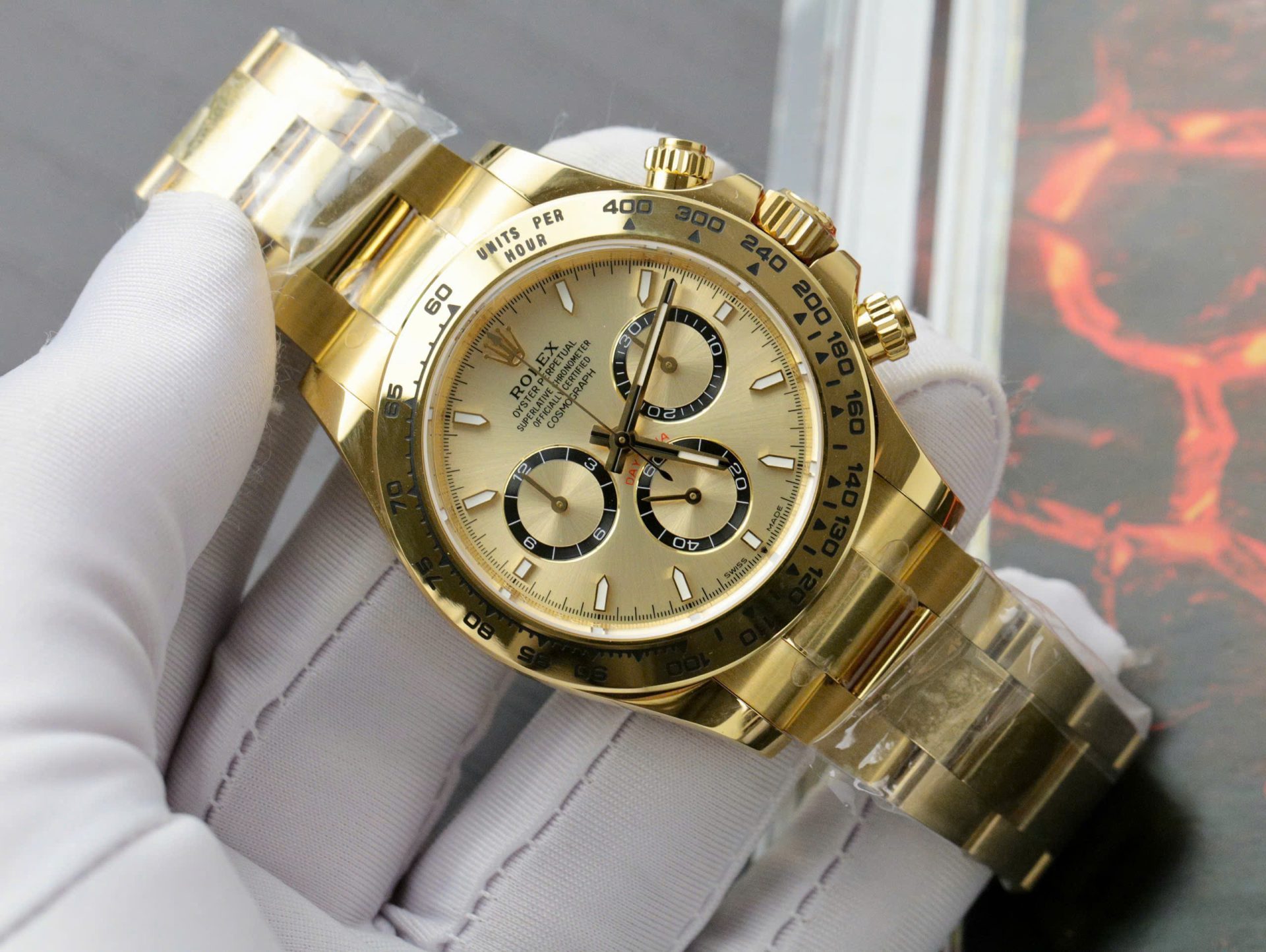 Rolex Best Replica Watch Daytona 126508 Yellow Dial Oyster Strap 40mm