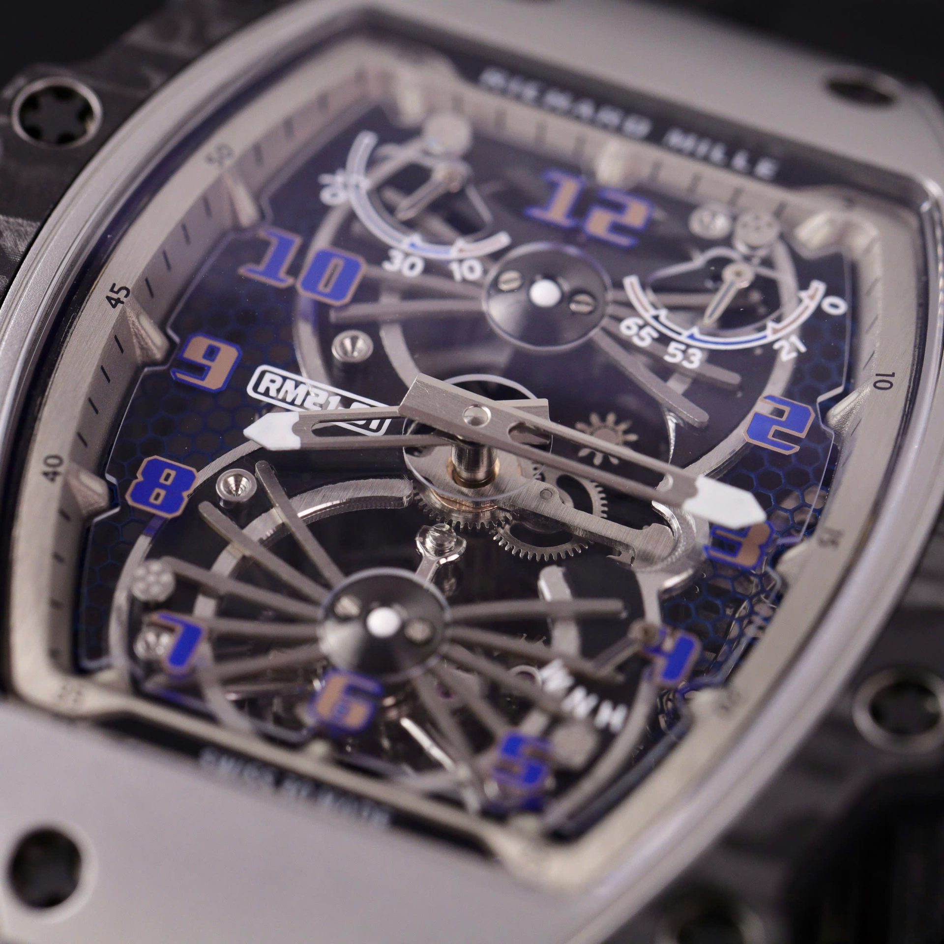 Richard Mille RM21-01 Tourbillon Best Replica Watch Rubber Strap 45mm