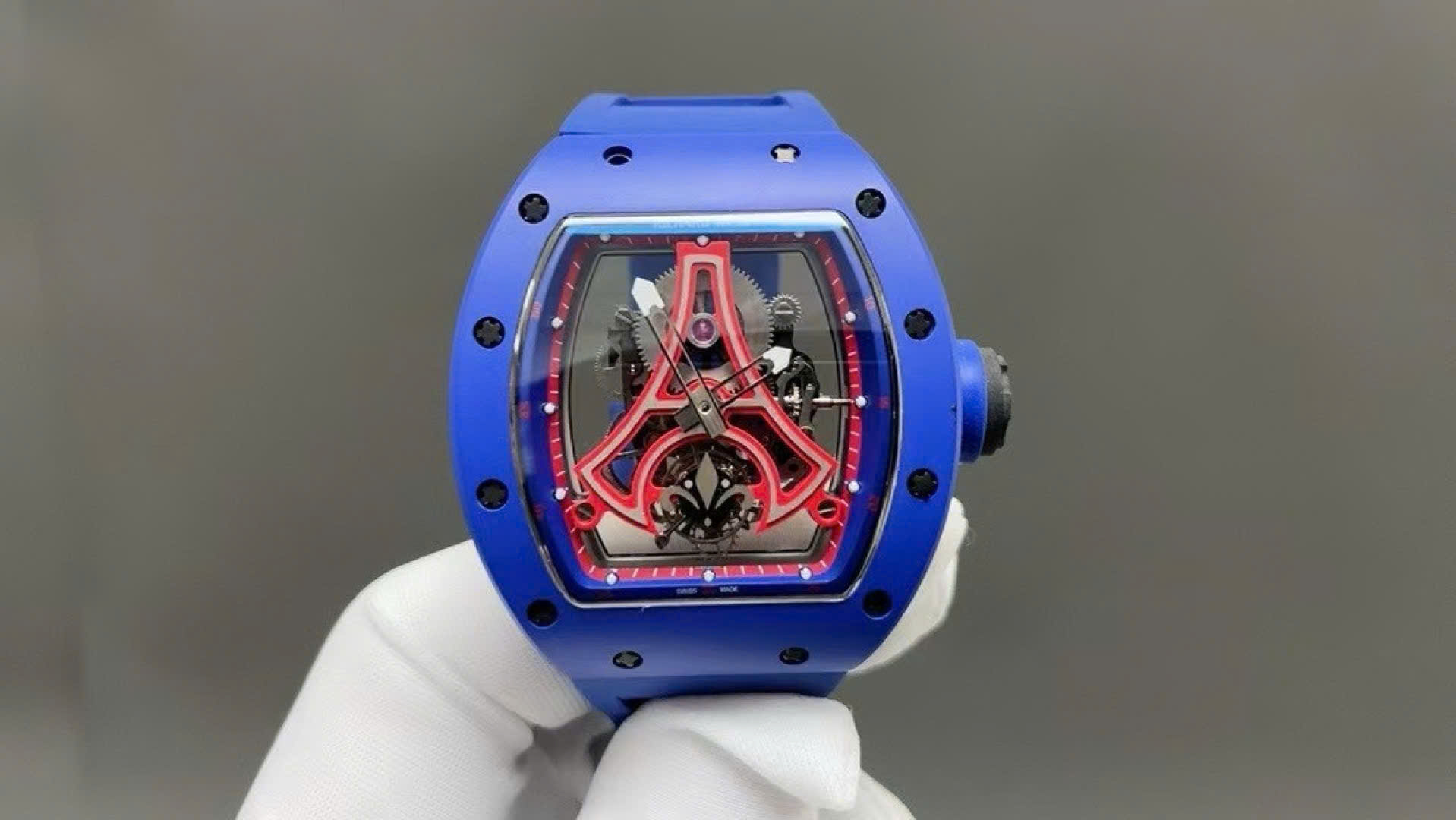 Richard Mille Best Copies Watch RM52-03 Paris Saint-Germain Tourbillon Ceramic Blue 40x48mm
