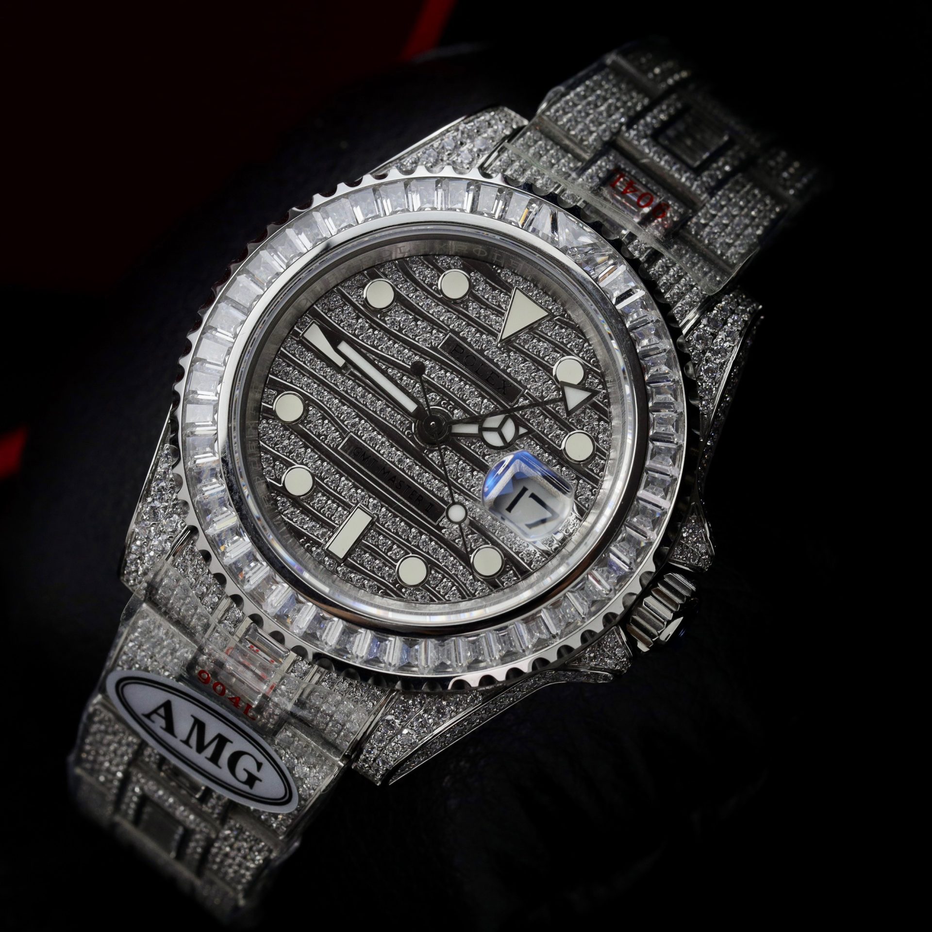 Rolex Replica Watch GMT Master II Custom Full CZ AMG Factory 40mm