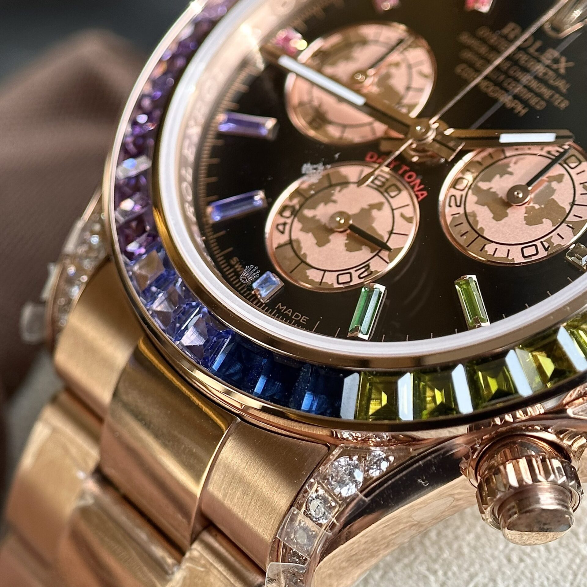 Rolex Fake Watch Daytona Rainbow Black Dial TW Factory 40mm