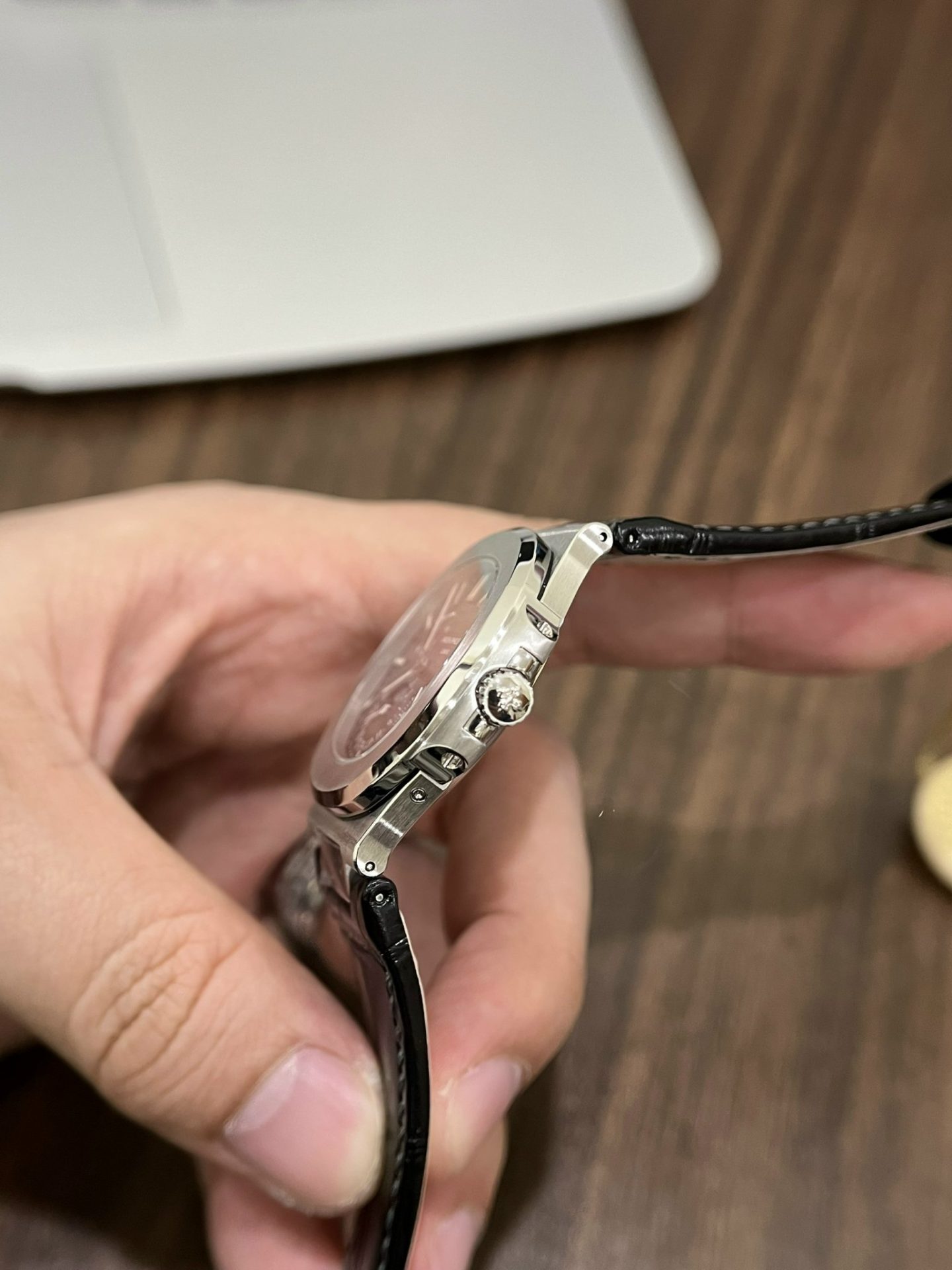 Patek Philippe Replica Watch Nautilus 5712 Blue Dial Leather Strap PPF Factory 40mm