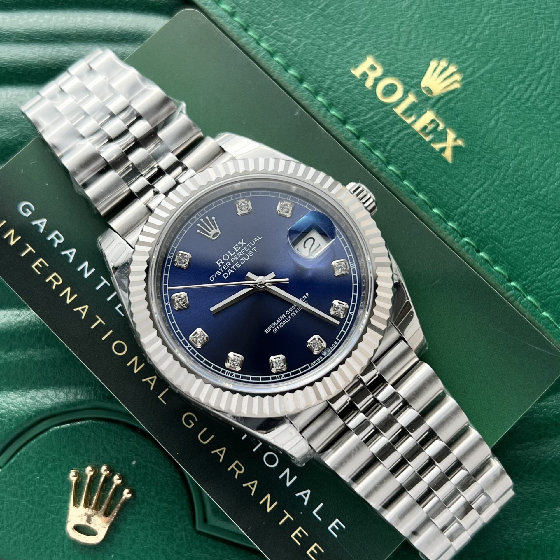 Rolex DateJust Replica 1:1 Watch Blue Dial Jubilee Strap EW Factory 36-41mm