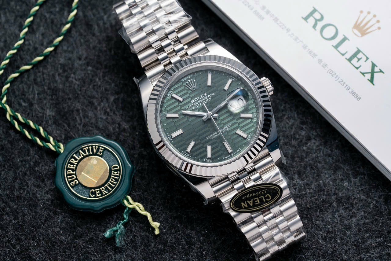 Rolex DateJust 126334 Replica Watch Green Dial Jubilee Strap Clean 41mm