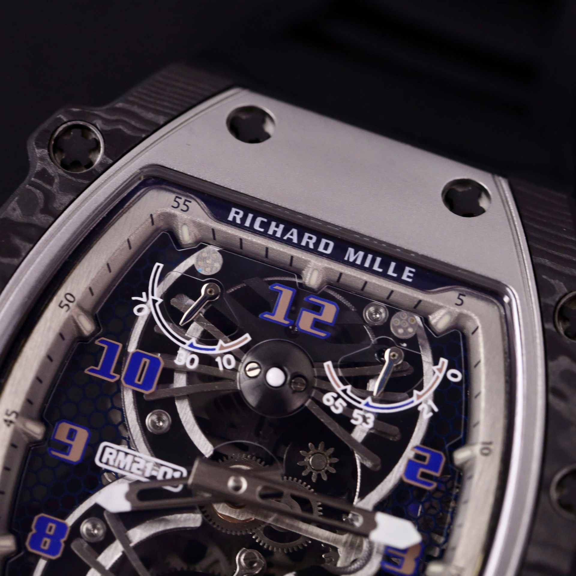 Richard Mille RM21-01 Tourbillon Best Replica Watch Rubber Strap 45mm
