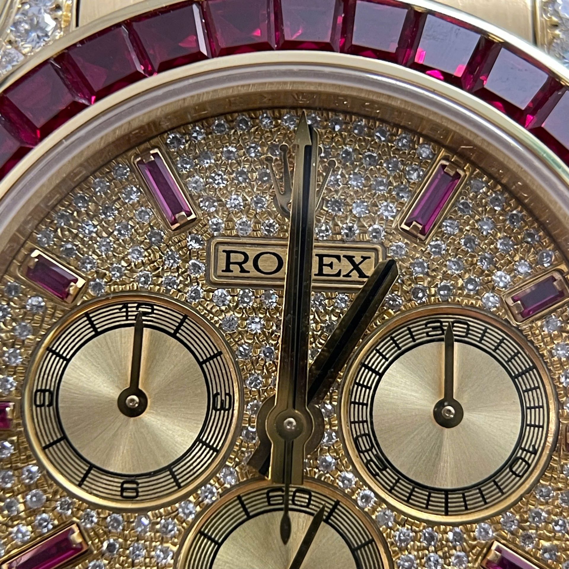 Rolex Cosmograph Daytona 126598TRU Replica Watch 18K Solid Gold + Ruby + Natural Diamonds 40mm