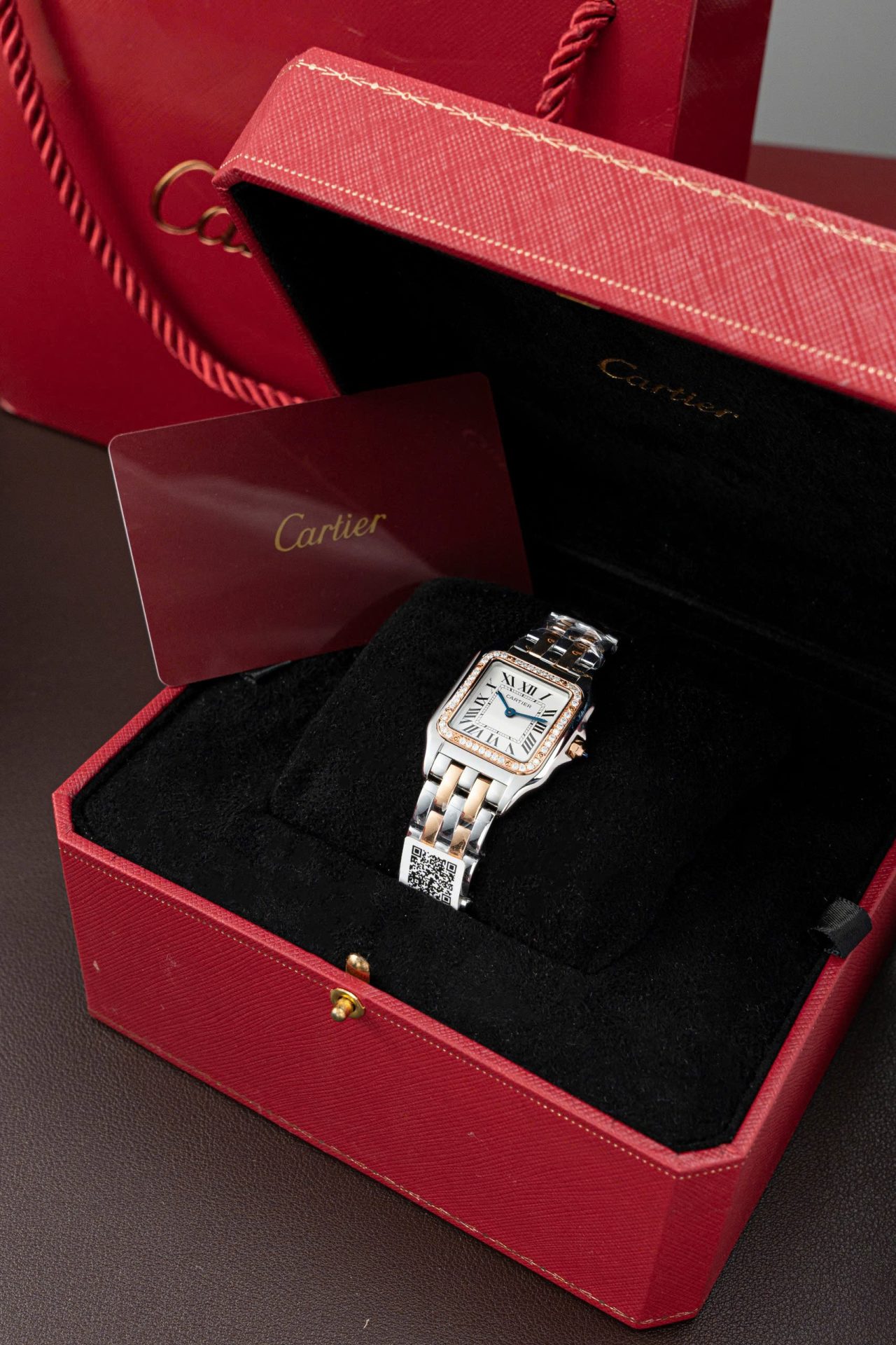 Cartier Panthere WSPN007 Demi Rose Gold Replica Watch Diamonds Moissanite Hong Kong 27x37mm