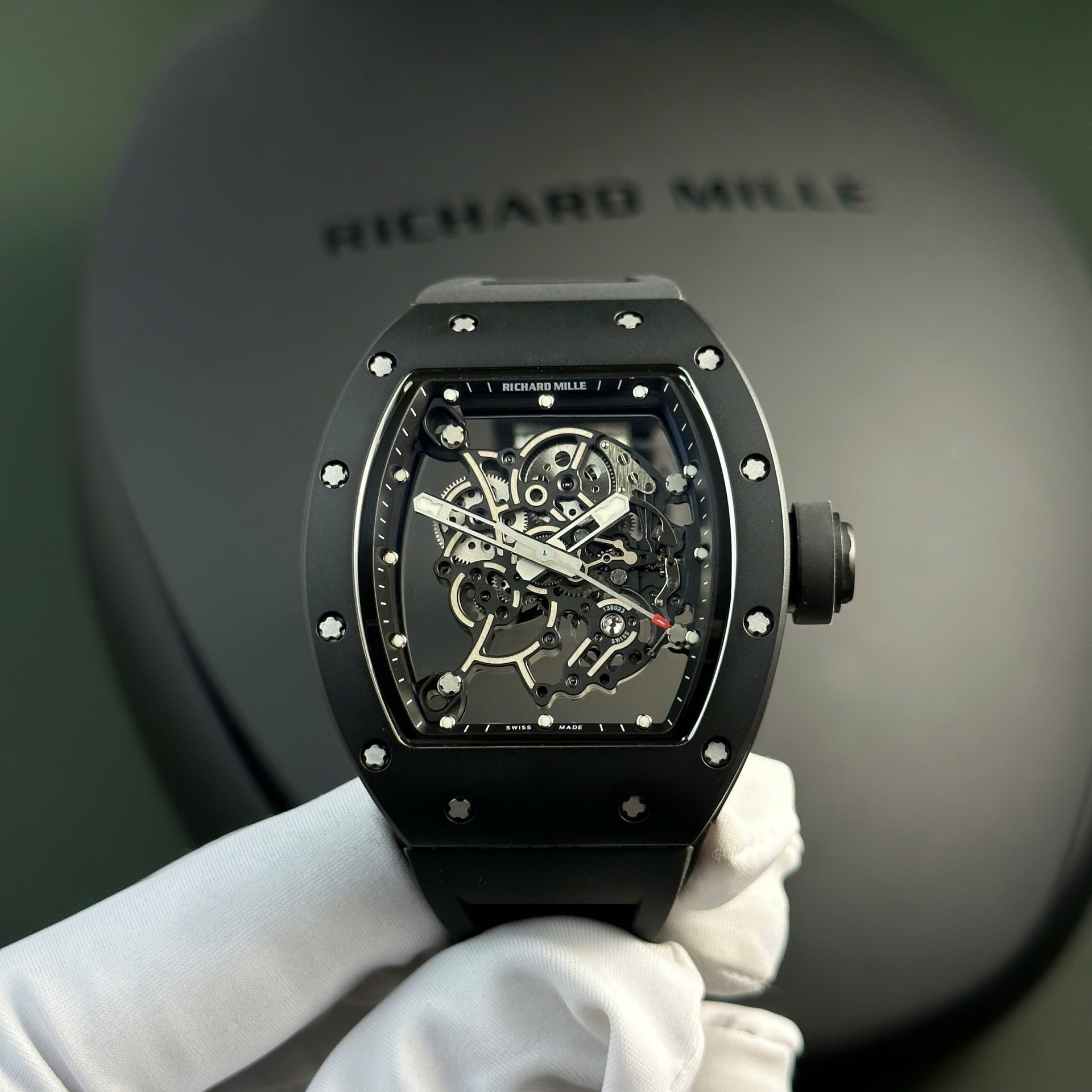 Richard Mille Replica Watch RM055 Black Ceramic Rubber Strap BBR Factory 42,7 49,9mm