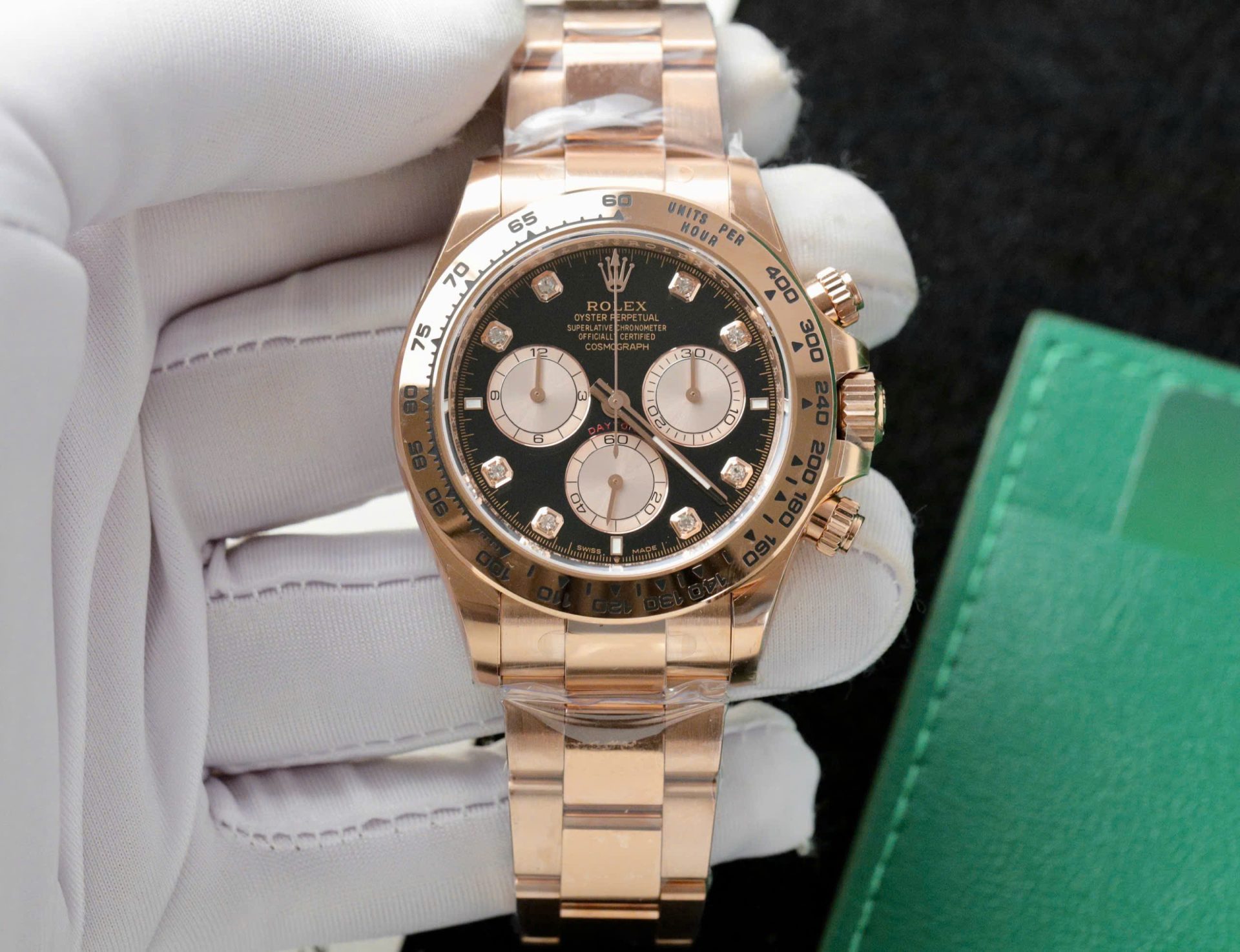 Rolex Daytona 126505 Rose Gold Best Replica Watch Black Dial 40mm
