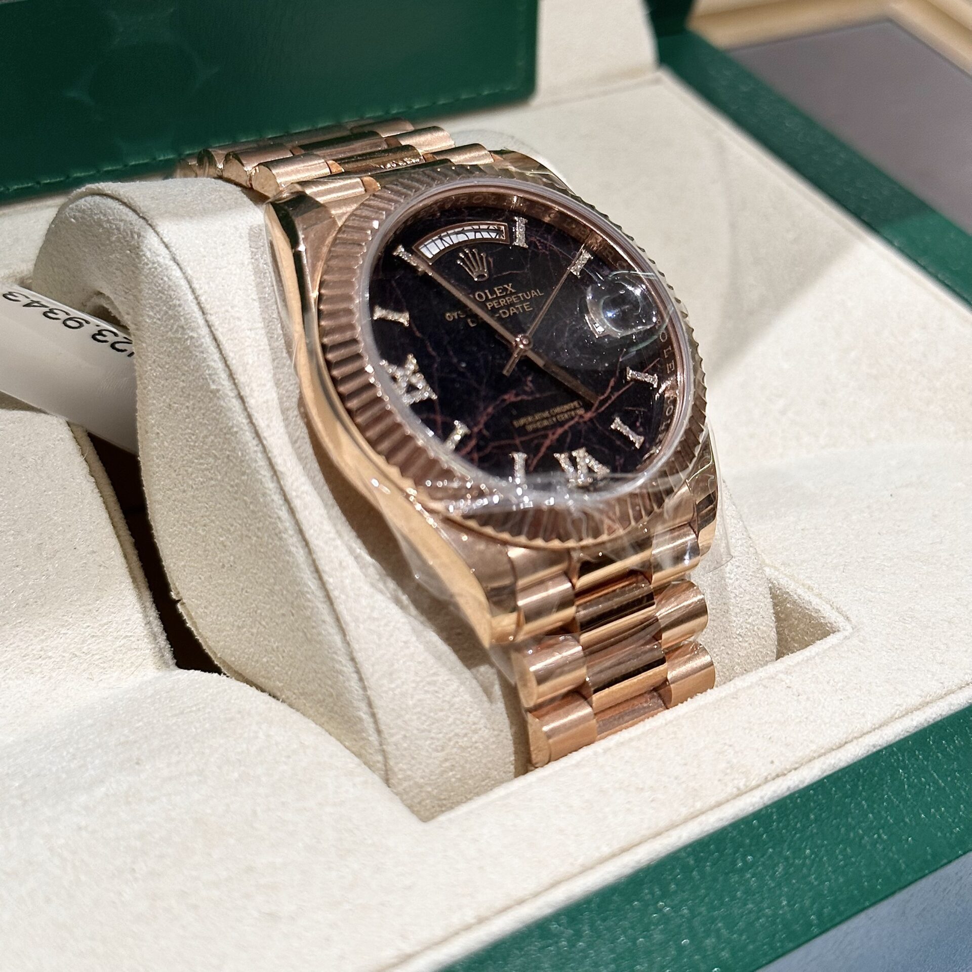 Rolex Rep 11 Watch Day-Date Rose Gold Wrapped Lava Dial 40mm
