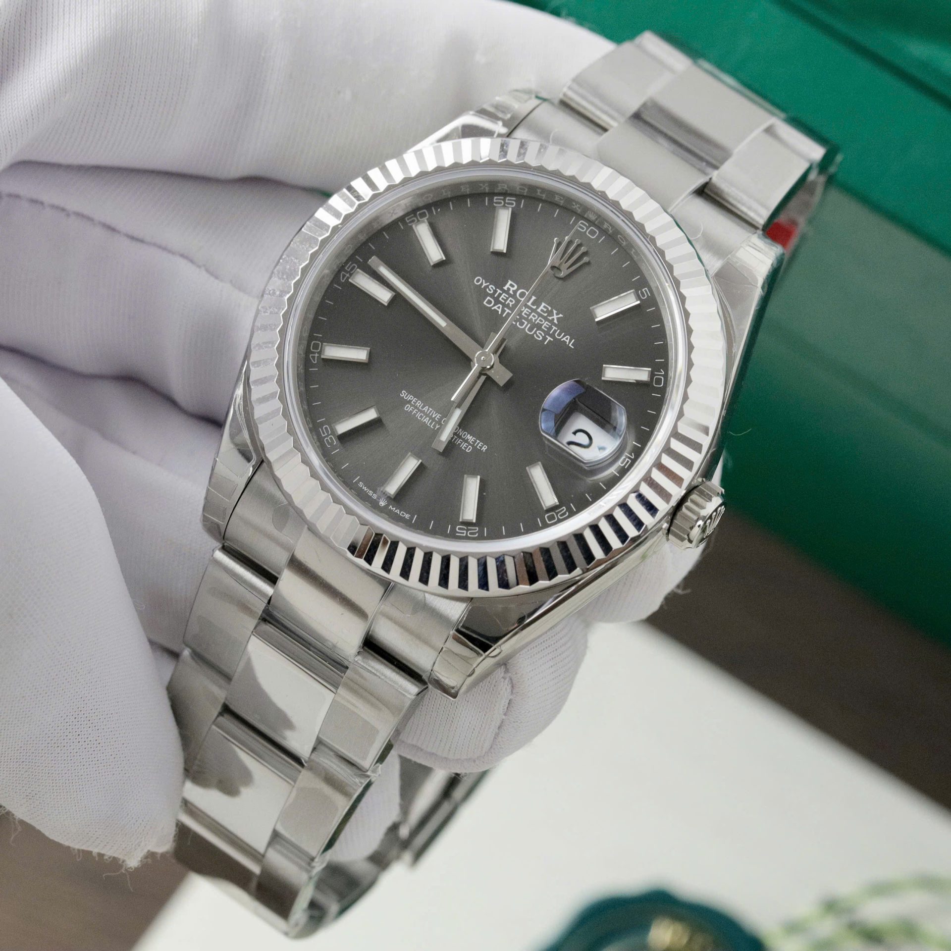 Rolex DateJust 126334 Replica Watch Gray Dial Oyster Strap VS Factory 41mm
