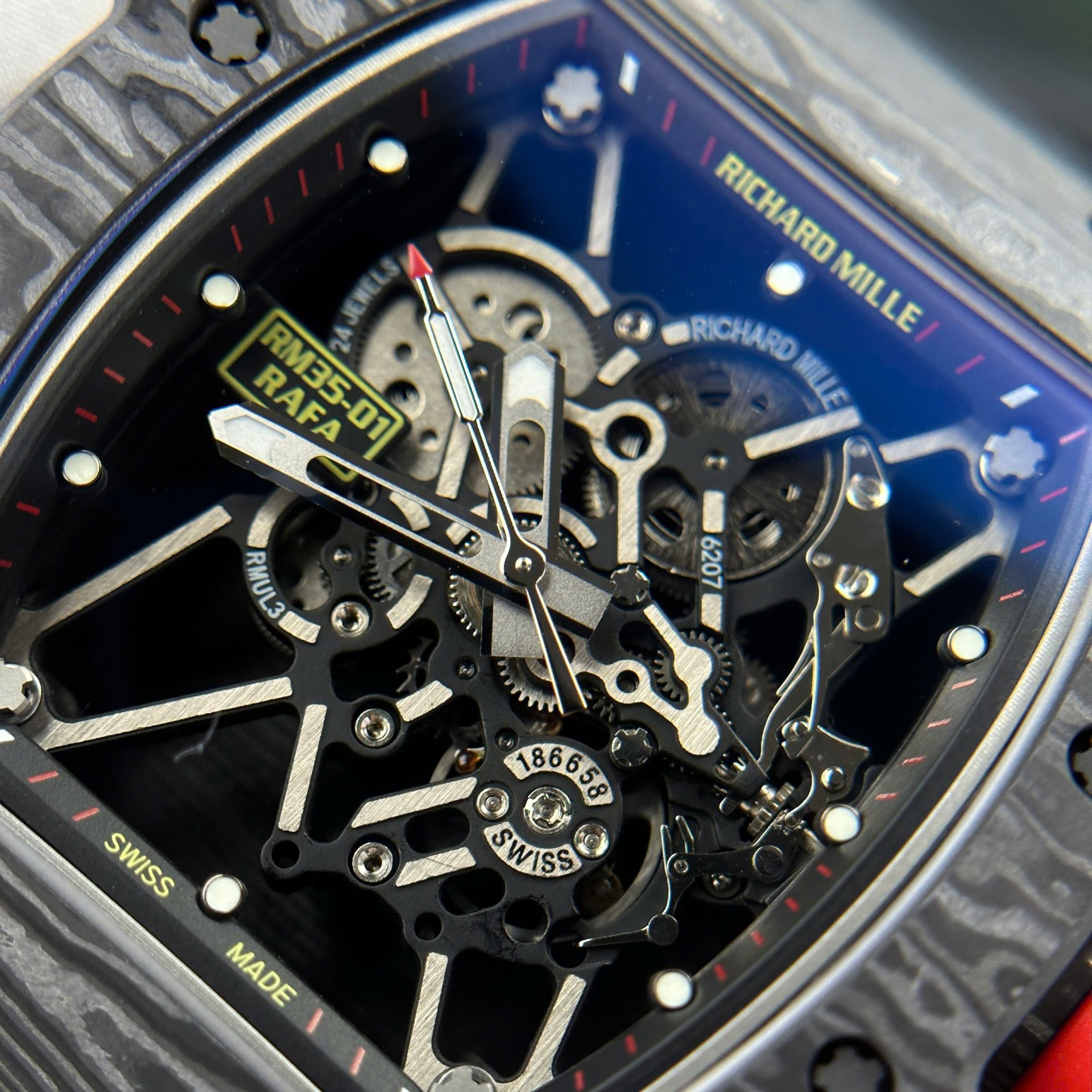 Richard Mille RM35-01 Replica Watch Carbon Case Fabric Nato StrapBBR Factory 44,5x50mm