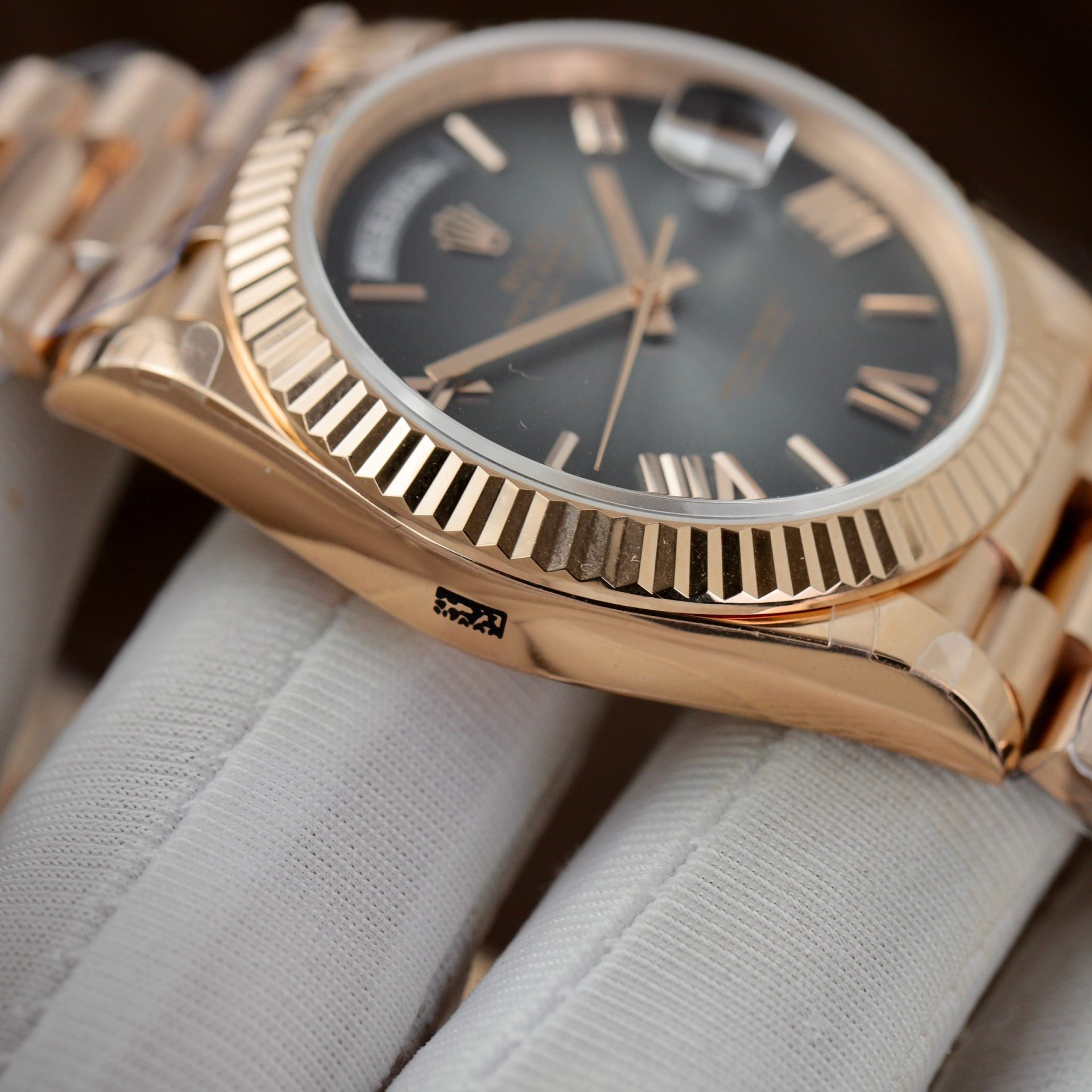 Rolex Clone Watch Day-Date Dial Gray Ombre 185 Grams QF Factory 40mm