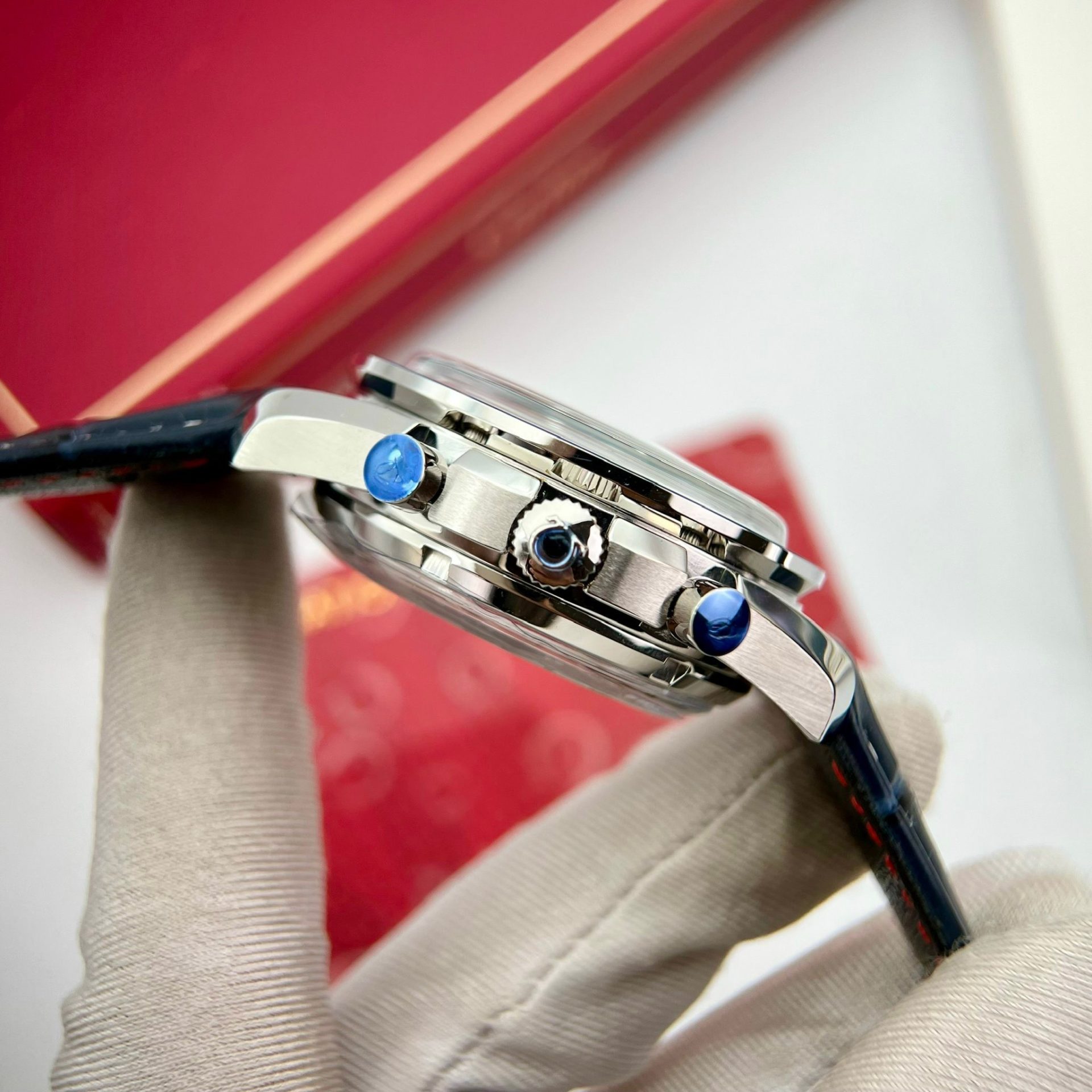 Omega Replica Watch Speedmaster Co-Axial Moonphase Blue Dial 44mm