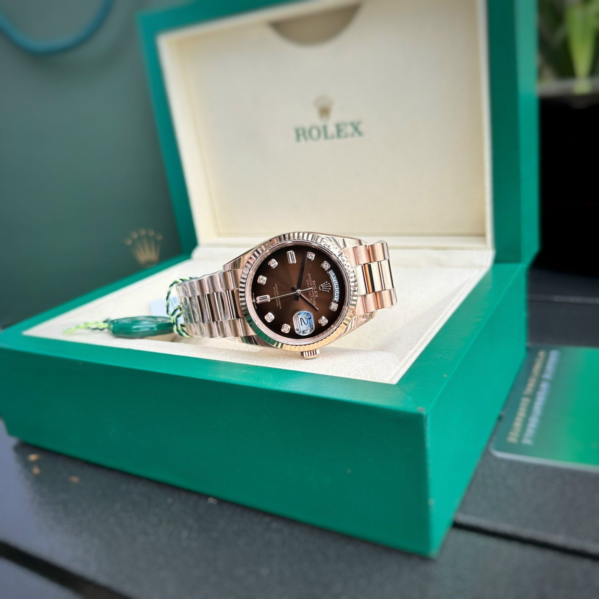 Rolex Clone Watch Day-Date Dial Chocolate EW Factory 36mm