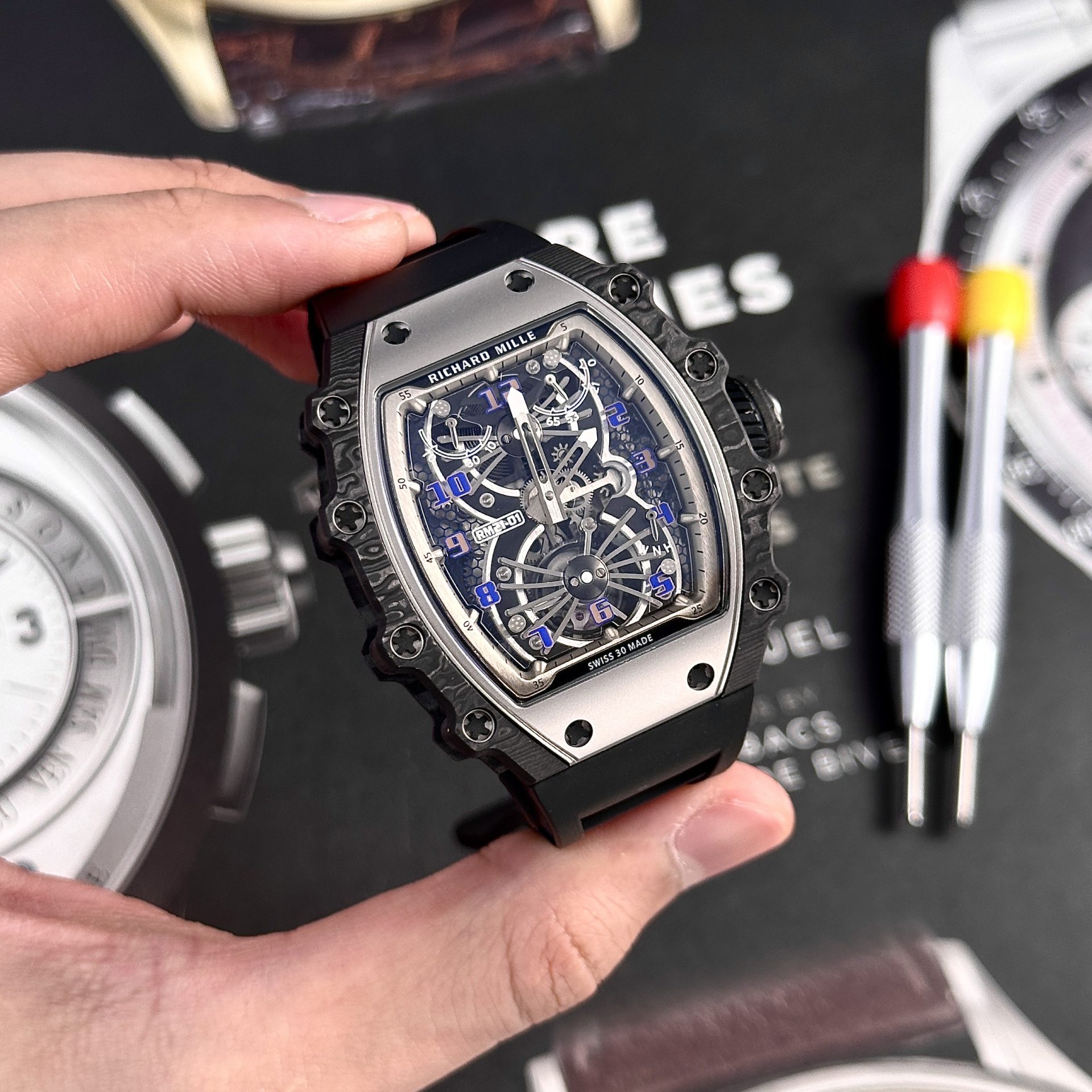 Richard Mille Replica Watch RM21-02 Tourbillon Aerodyne Rubber Strap 43mm