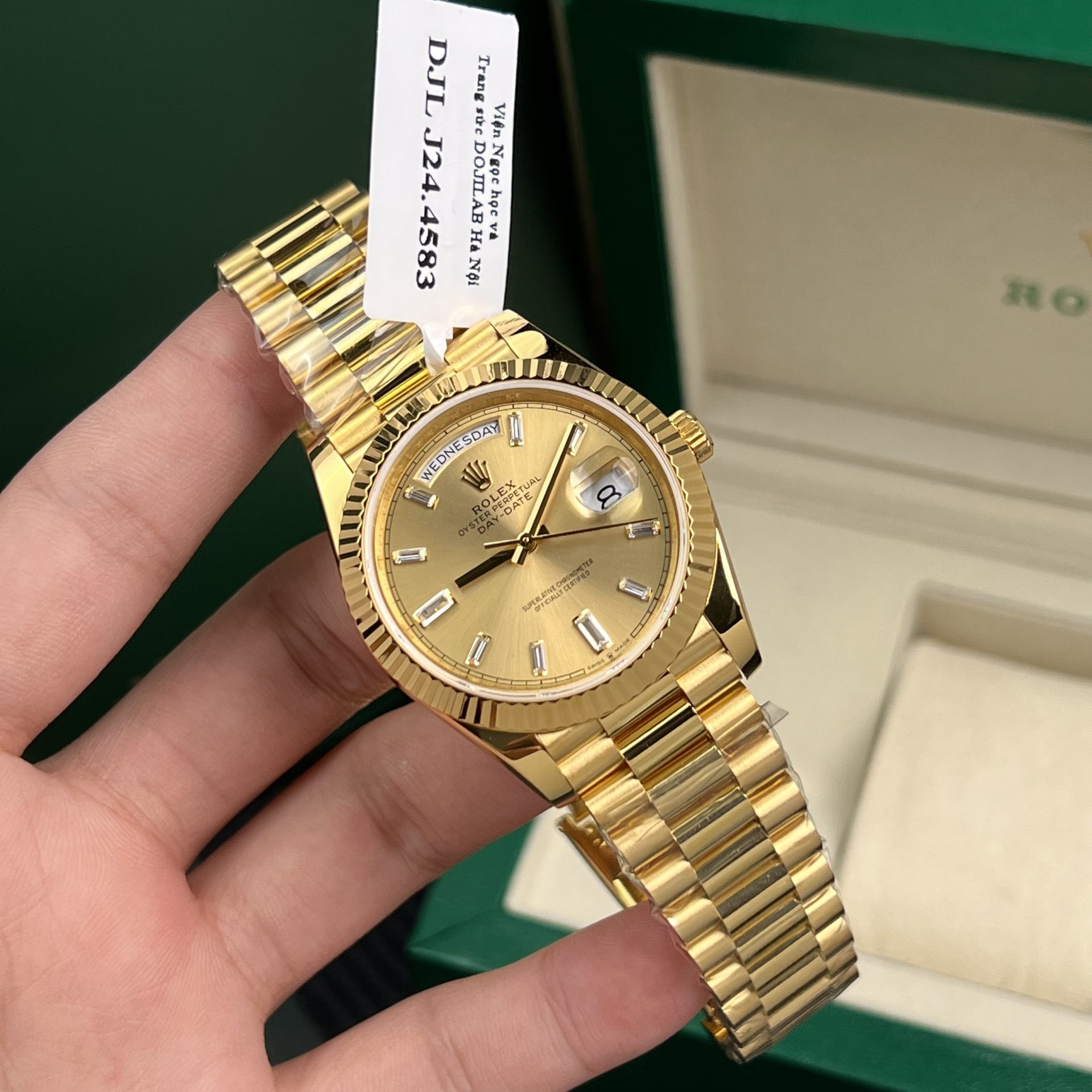 Rolex Replica Watch Day-Date Gold Wrapped Weight 177gram Champagne Dial GM Factory 40mm