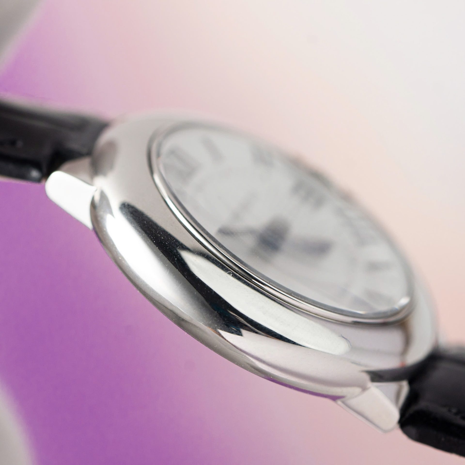 Cartier Ballon Bleu Women s Replica 11 Watch White Dial Black Leather Strap 28mm