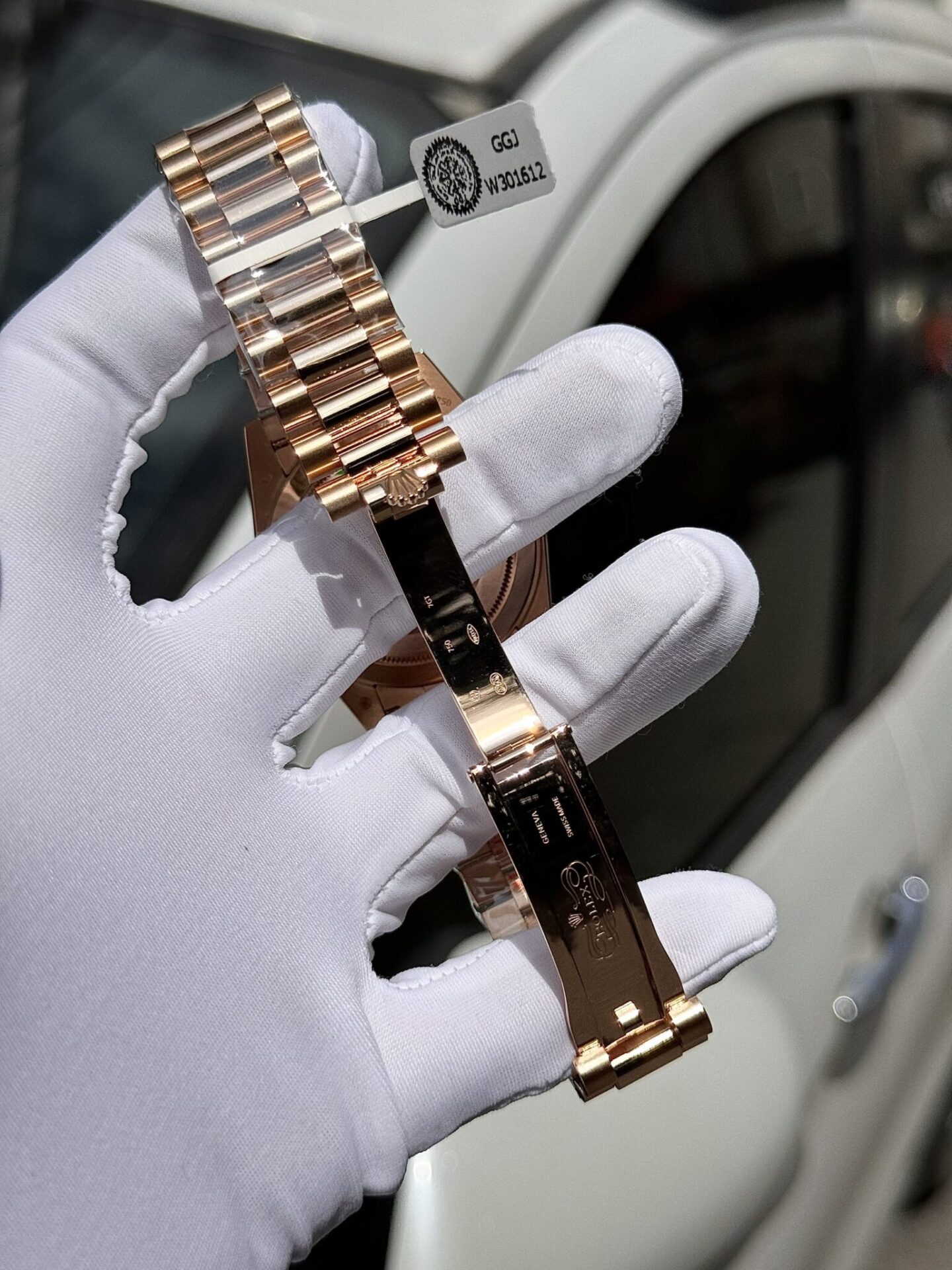 Rolex Best Replica Watch Day-Date Custom Ruby Red   Baguette Moissanite Diamonds GM Factory 40mm