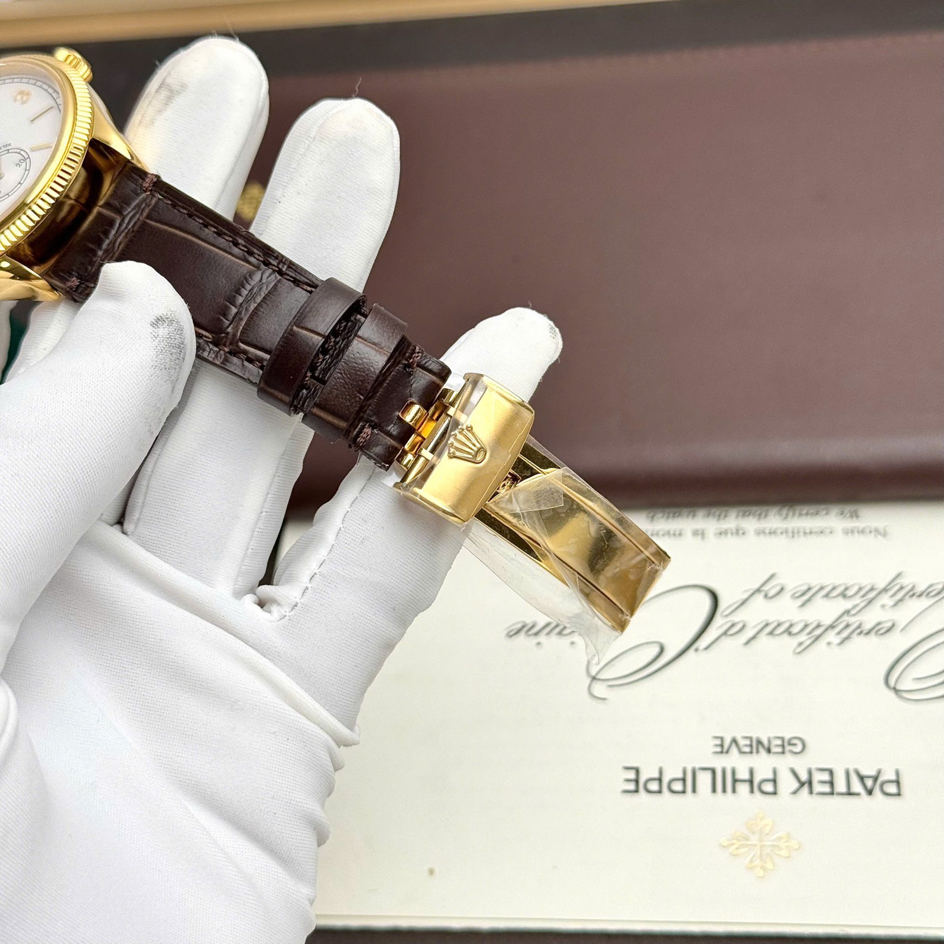 Rolex Perpetual 1908 Yellow Clone 11 Watch White Dial 39mm