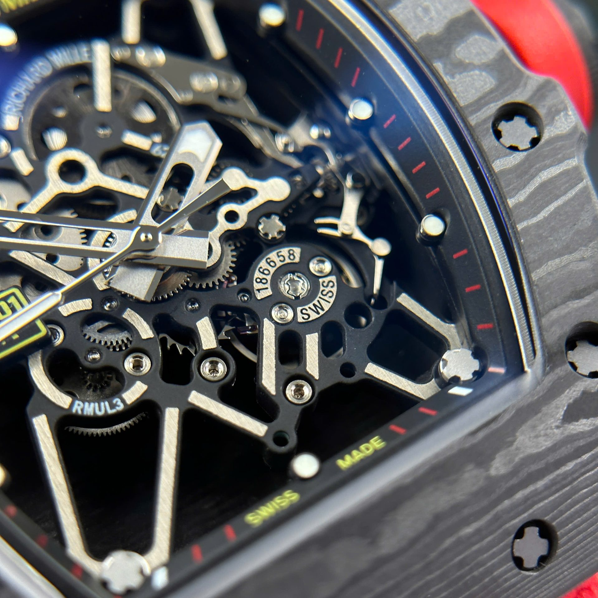 Richard Mille Replica Watches RM35-01 Rafael Nadal Carbon NTPT BBF Factory 44,5x50mm