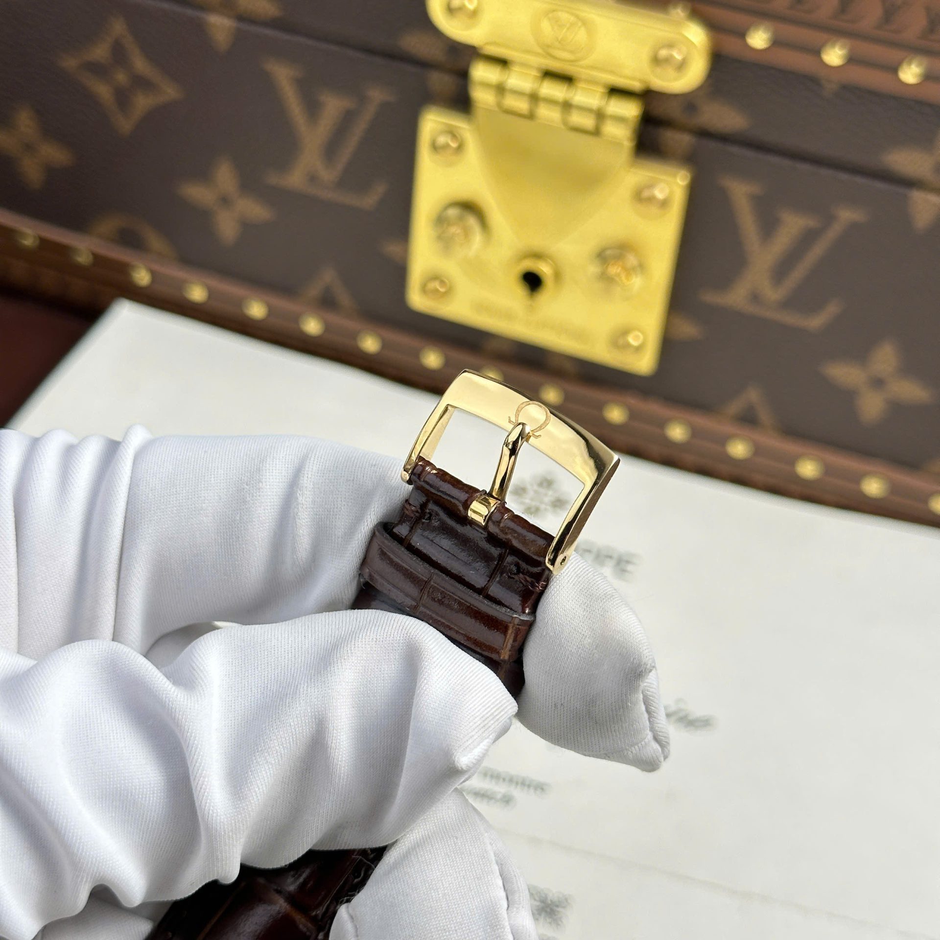 Omega De Ville Prestige Power Reserve Replica 11 Watch Leather Strap 39.5mm