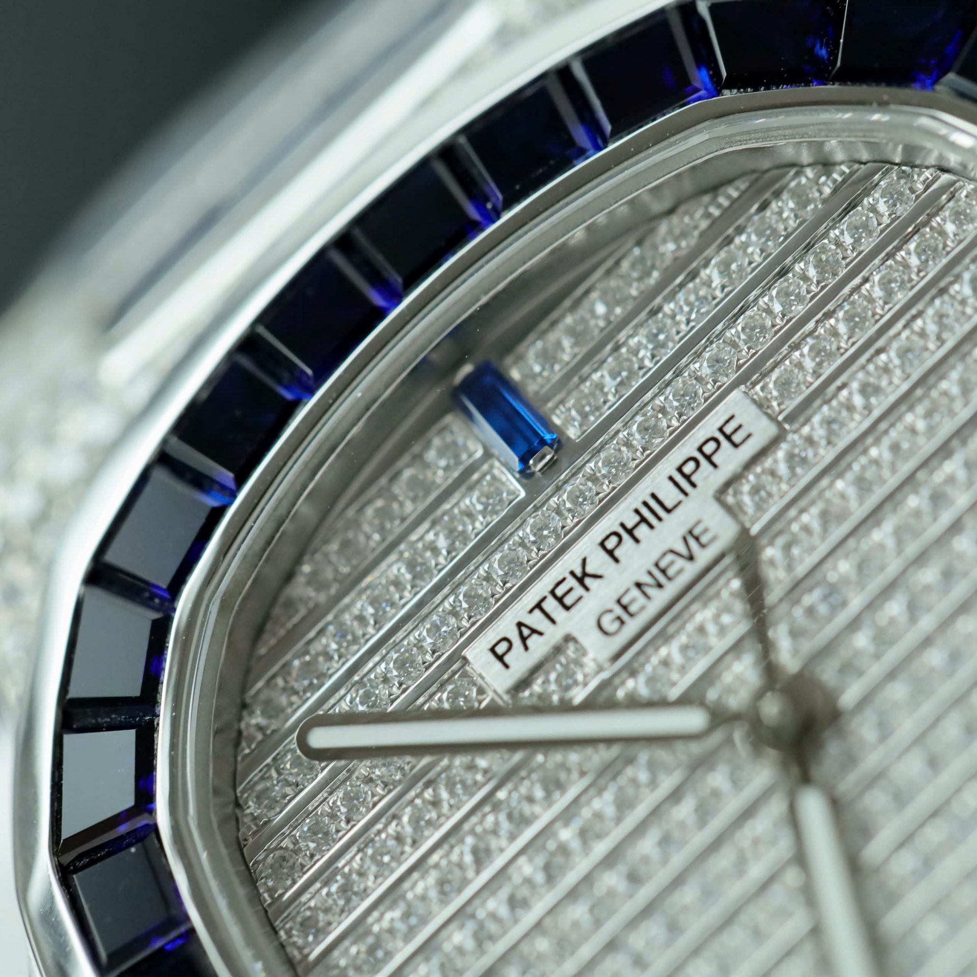 Patek Philippe Nautilus 5719 Best Copies Watch Diamonds Moissanite   Sapphire Baguette Custom 40mm