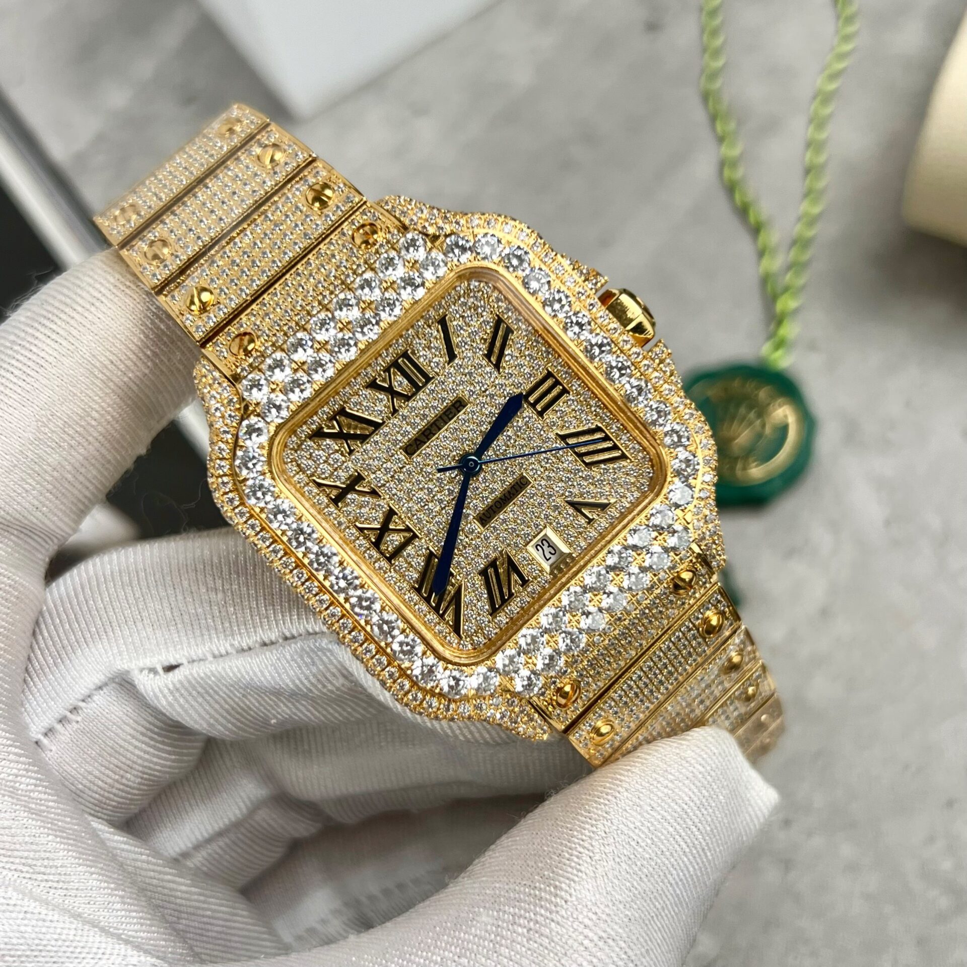 Cartier Santos Replica 1:1 Watch With Stone BV Factory 39.8mm