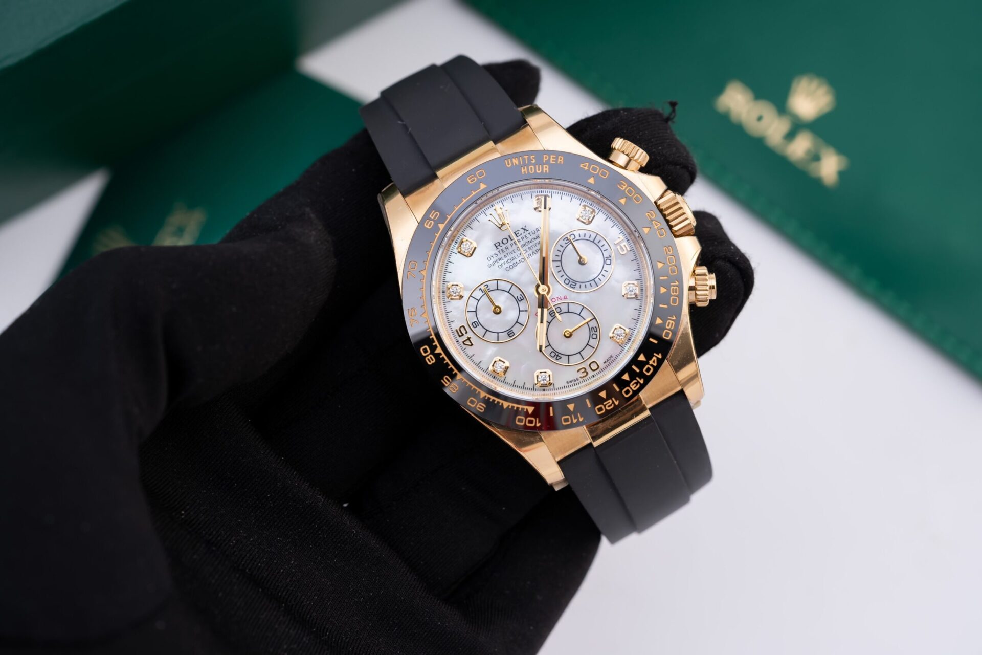 Rolex Cosmograph Daytona Custom Mother Of Pearl   Moissanite Diamonds Dial 40mm