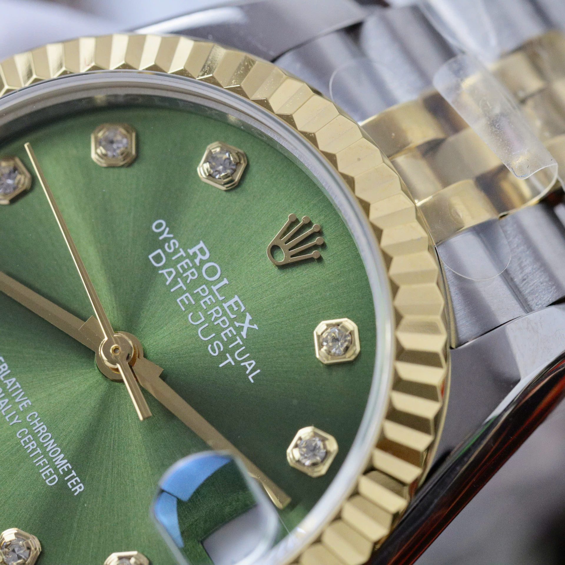Rolex DateJust Fake Watches Green Dial Jubilee Strap 31mm