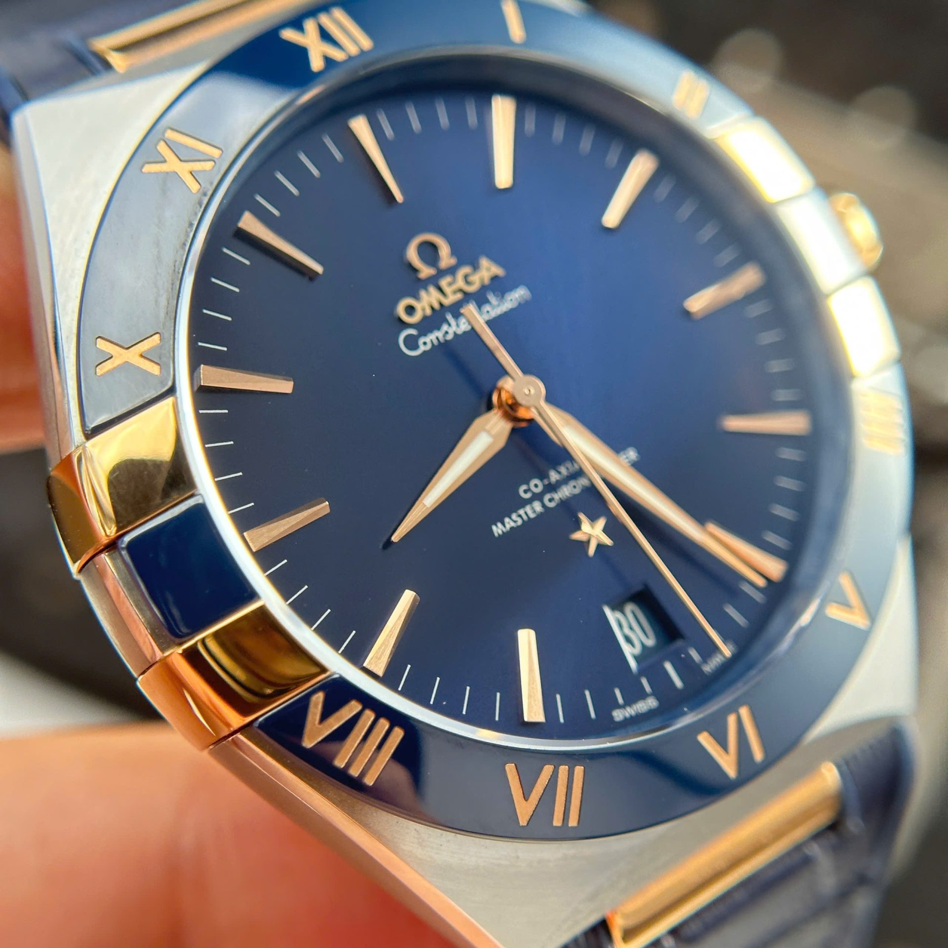 Omega Constellation Best Replica Watch Bezel Ceramic Blue VS Factory 41mm