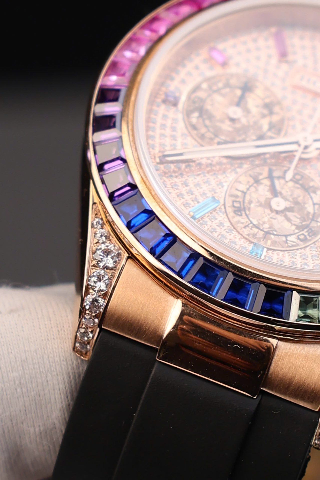 Rolex Daytona Rainbow Copies Watch Rubber Strap MS Factory 40mm