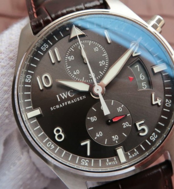 Replica IWC ZF Pilot Chrono SS IW387802 Leather Strap A7750