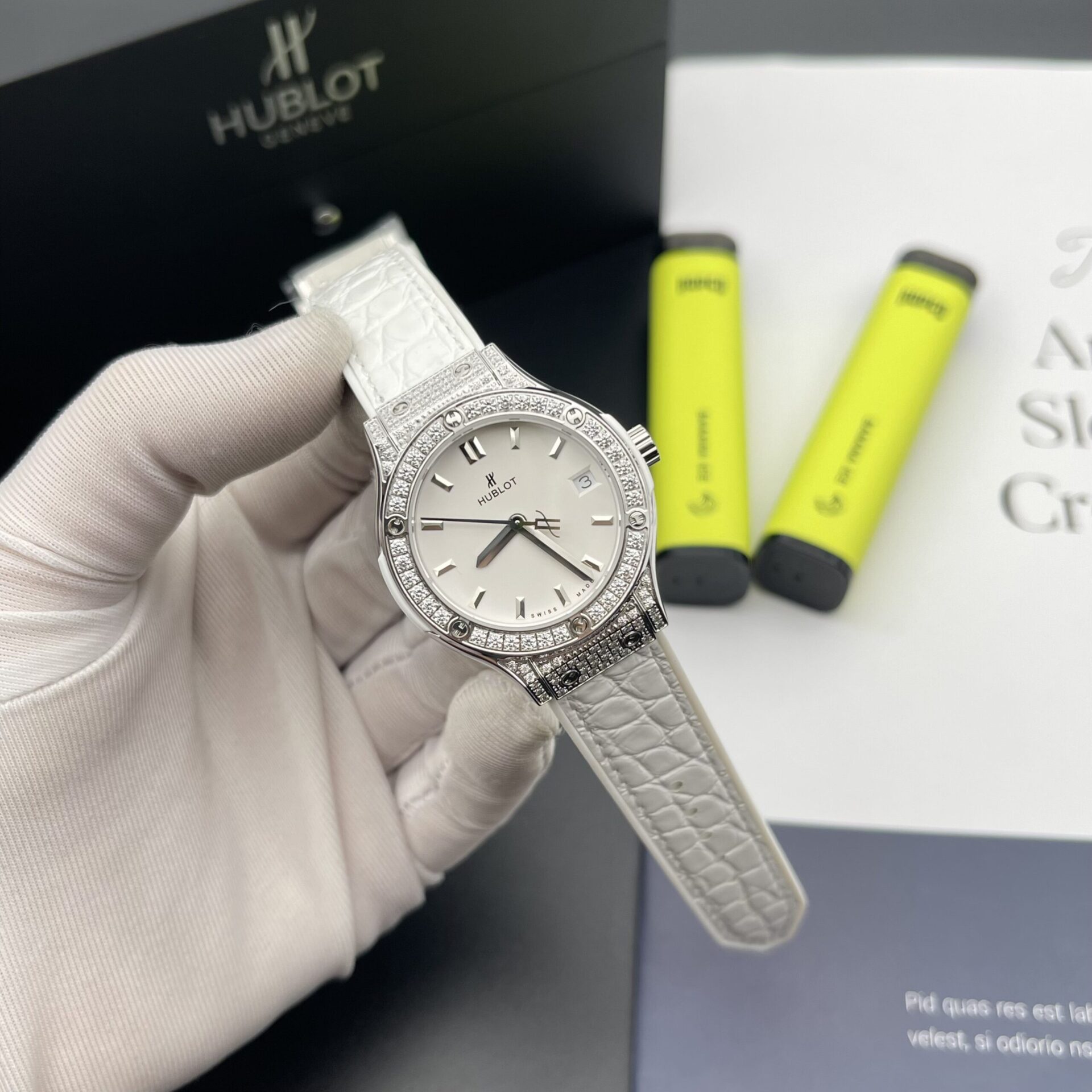 Hublot Replica Watches Classic Fusion Womens White Dial HB Factory 33mm