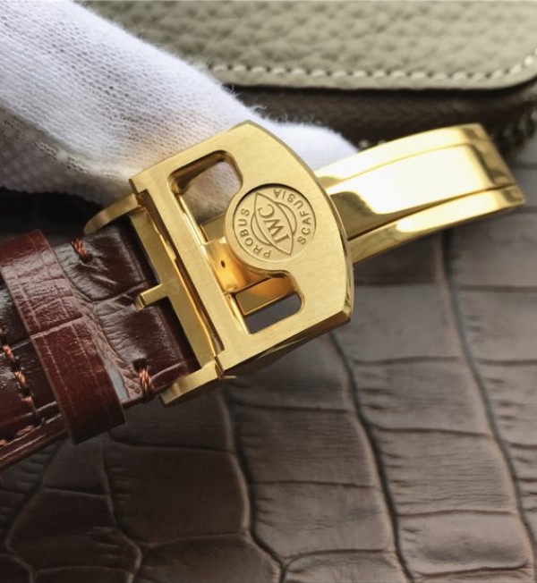 Replica IWC ZF Portuguese IW500101 YG White Dial Leather Strap A52010