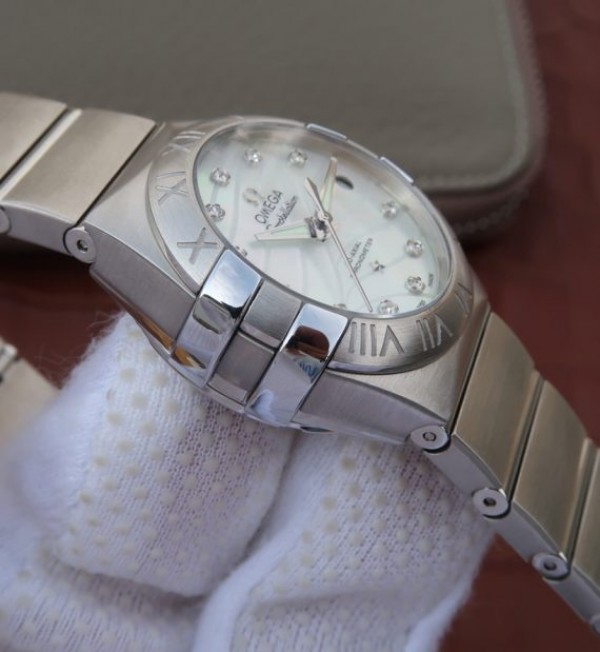 Replica Omega V6 Constellation 27mm SS Diamonds Markers SS Bracelet A8520