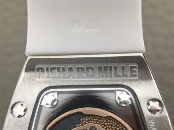 Replica Richard Mille RM 007 Lady SS Diamonds Black Inner Bezel White Rubber Strap 6T51