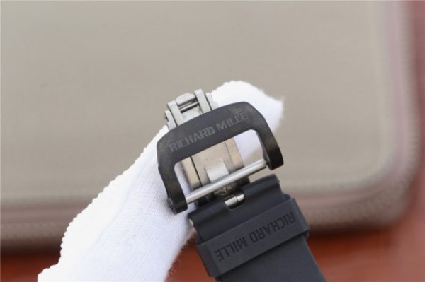 Replica Richard Mille RM011 Black Ceramic PVD Chrono Skeleton Dial Black Rubber Strap A7750